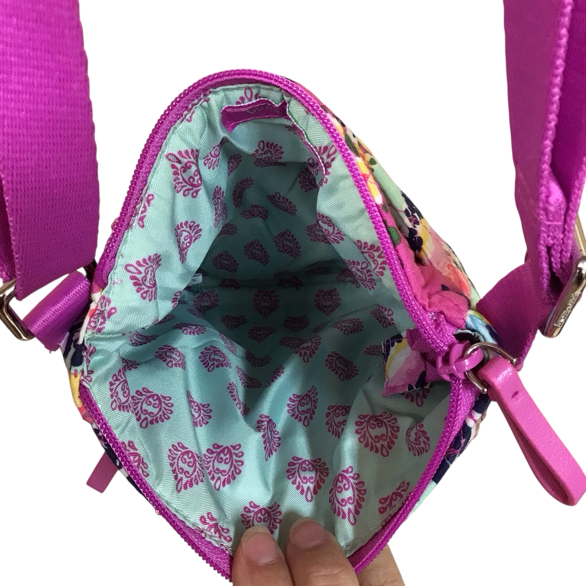 Vera Bradley Iconic RFID Mini Hipster Wildflower Paisley Quilted Crossbody Bag