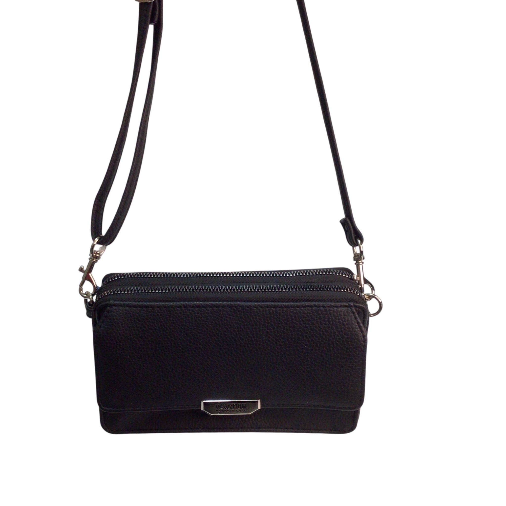Kenneth Cole Reaction Small Black Polyvinyl Crossbody Wallet Bag