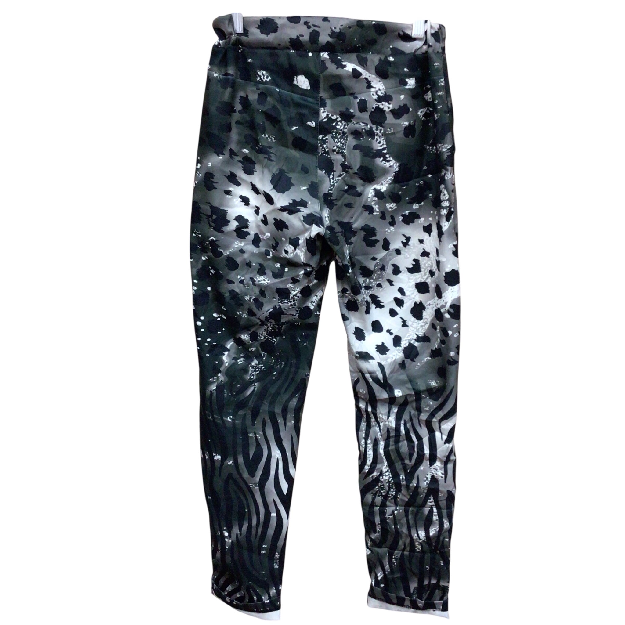 Made in Italy Dark Green & Black Animal Print Pants Size Small
