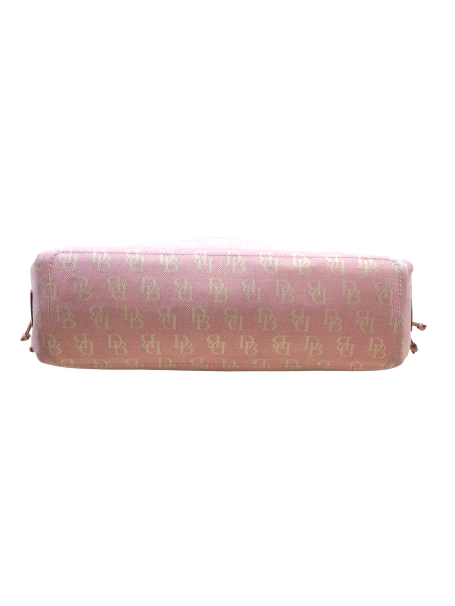 Dooney & Bourke Vintage East-West Slouch Pink Canvas Monogram Shoulder Bag