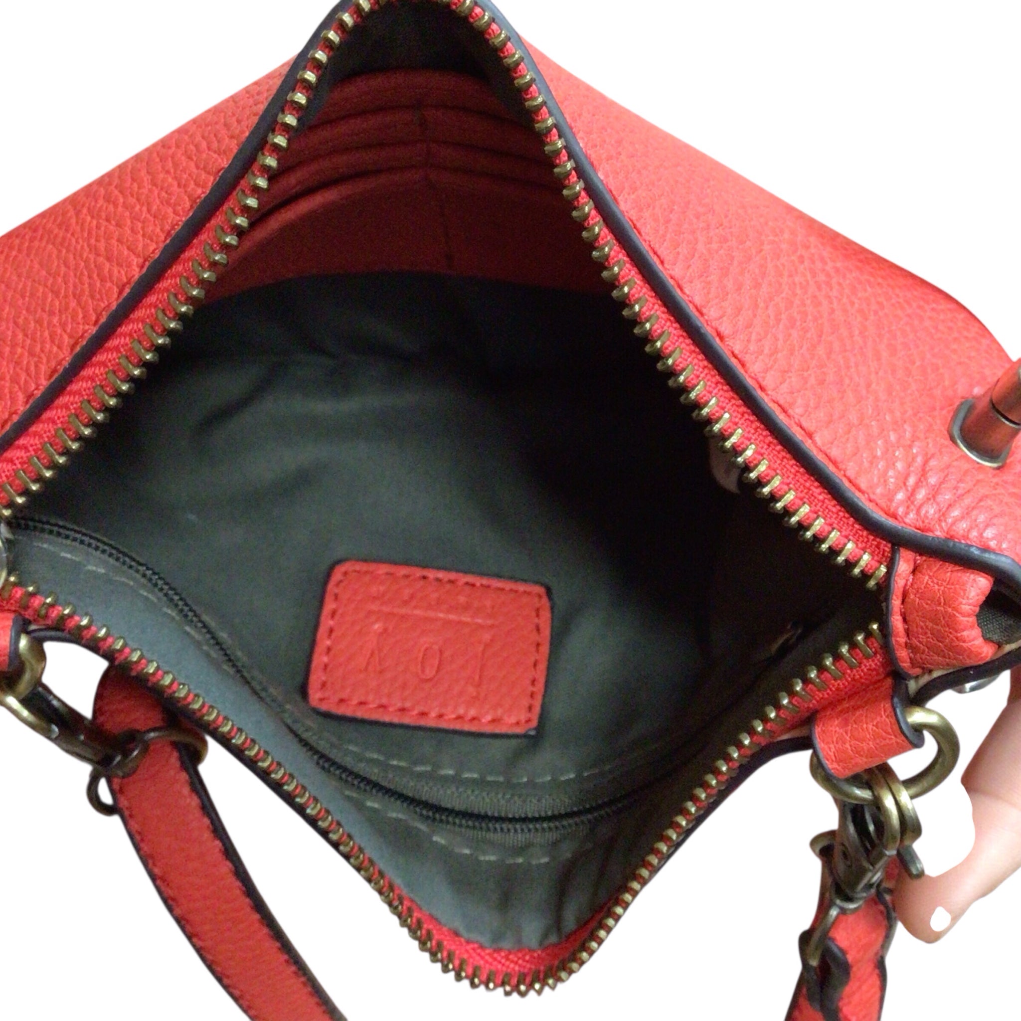 Joy Susan Red Textured Vegan Leather Crossbody Wristlet