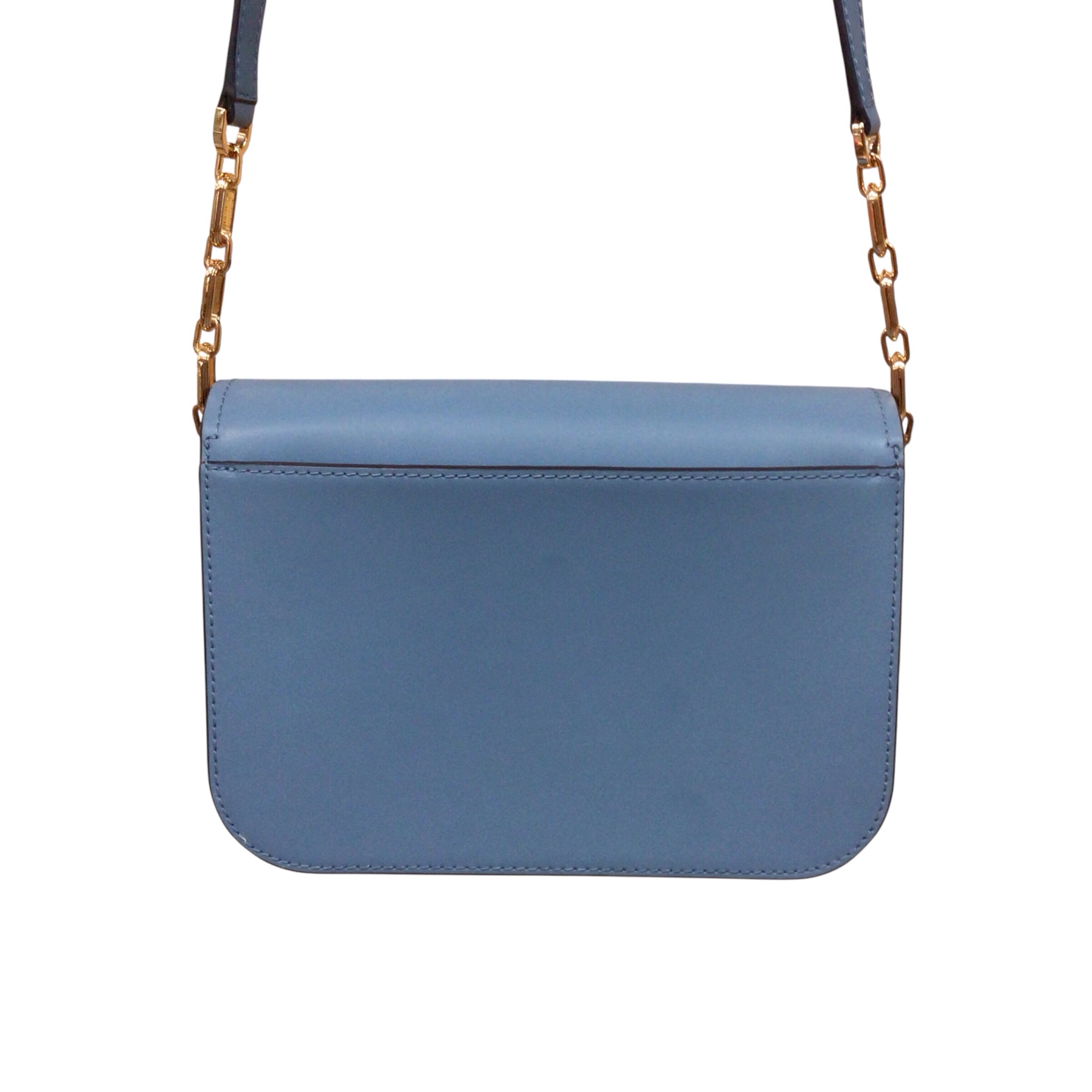 Michael Kors "Delancey" Light Blue Leather Crossbody Bag