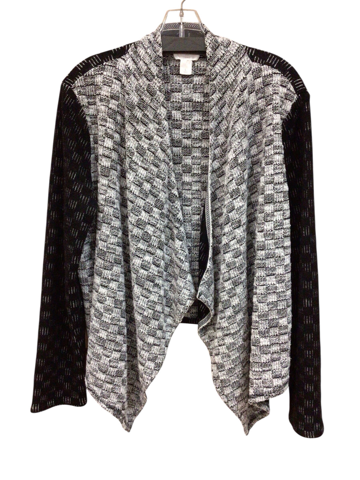 Loft Black, White & Gray Long Sleeve Cardigan Size Large