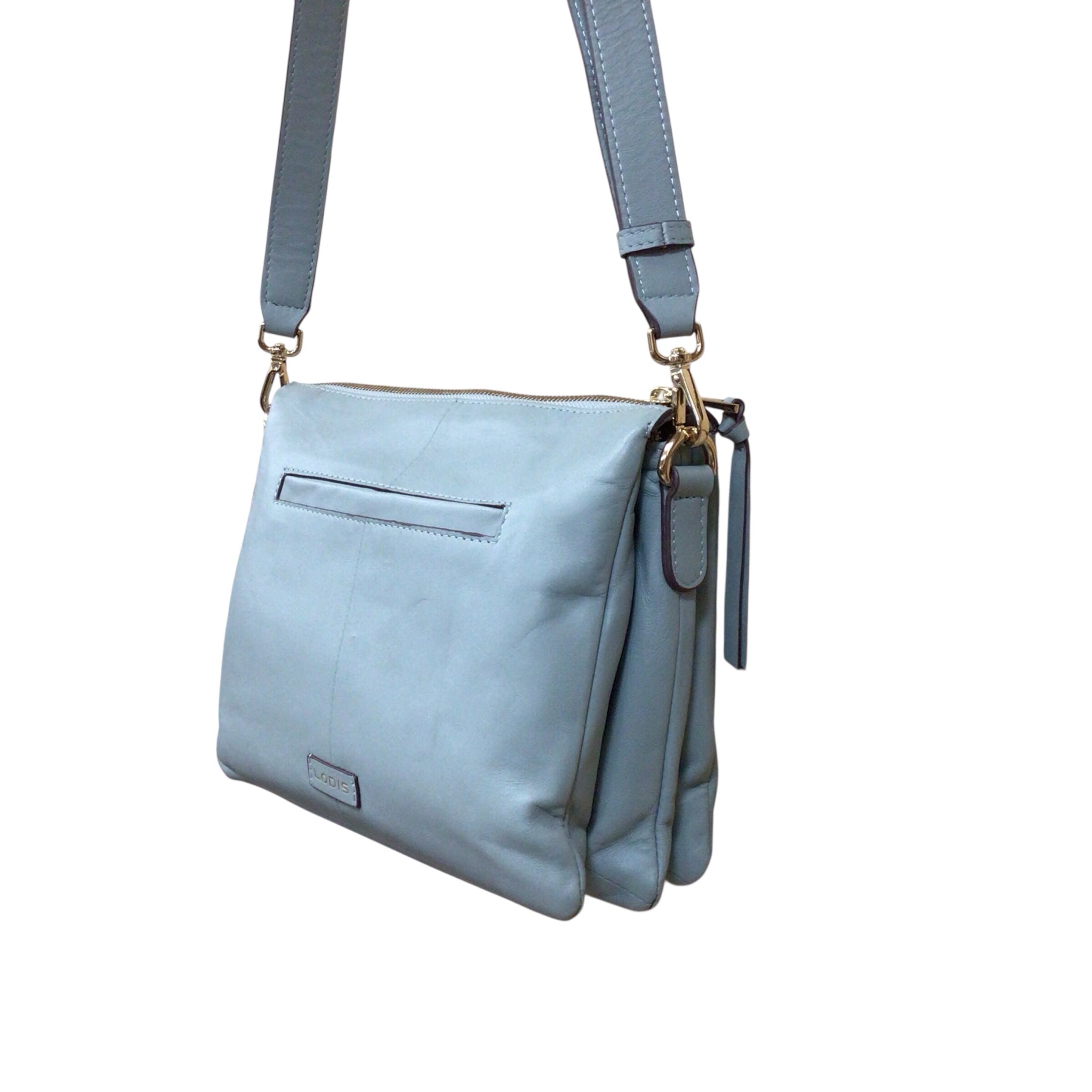 Lodis Light Blue Leather Crossbody Bag