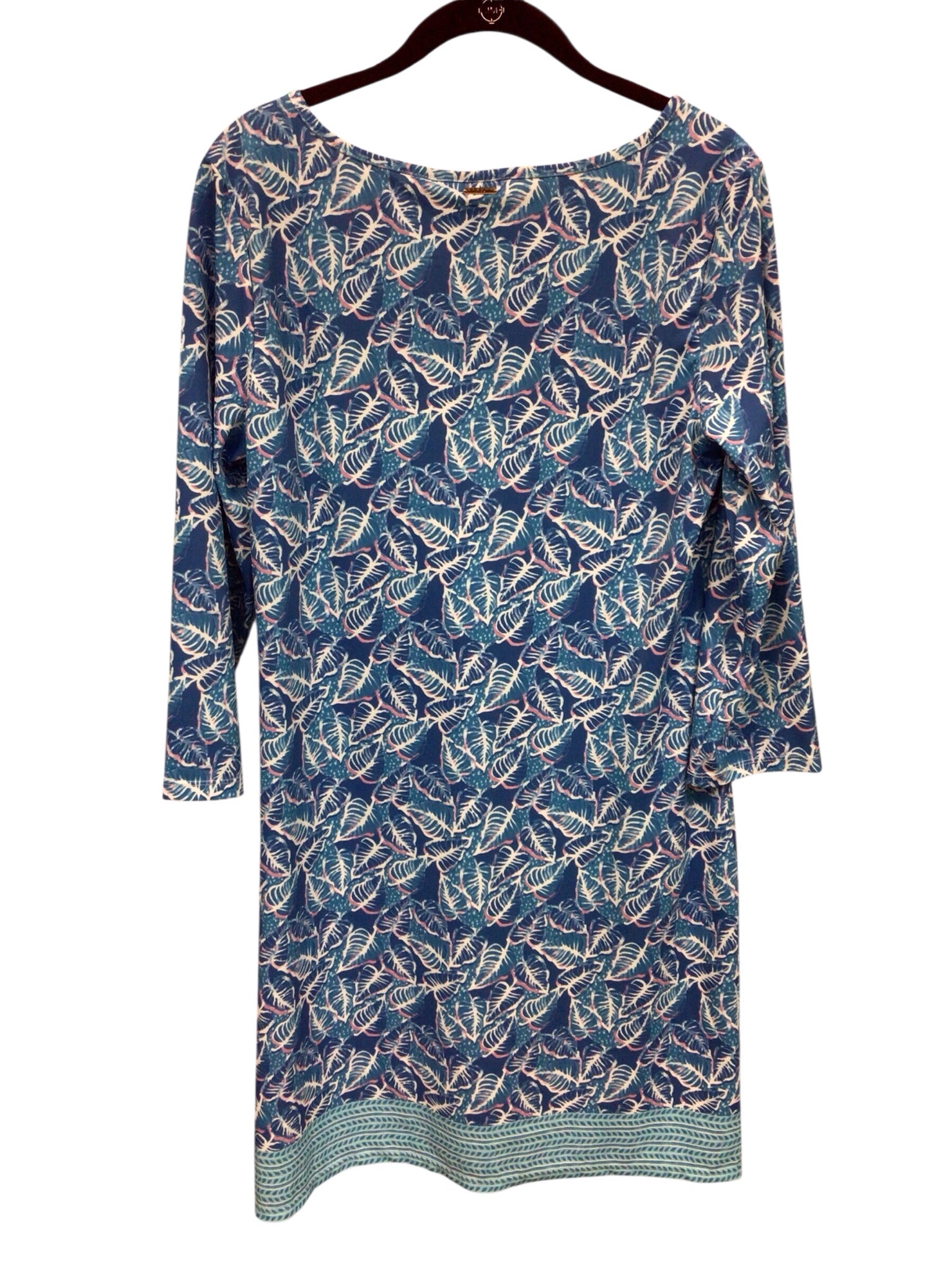 Cabana Life Blue & Pink 3/4 Sleeve Dress Size Medium NWT