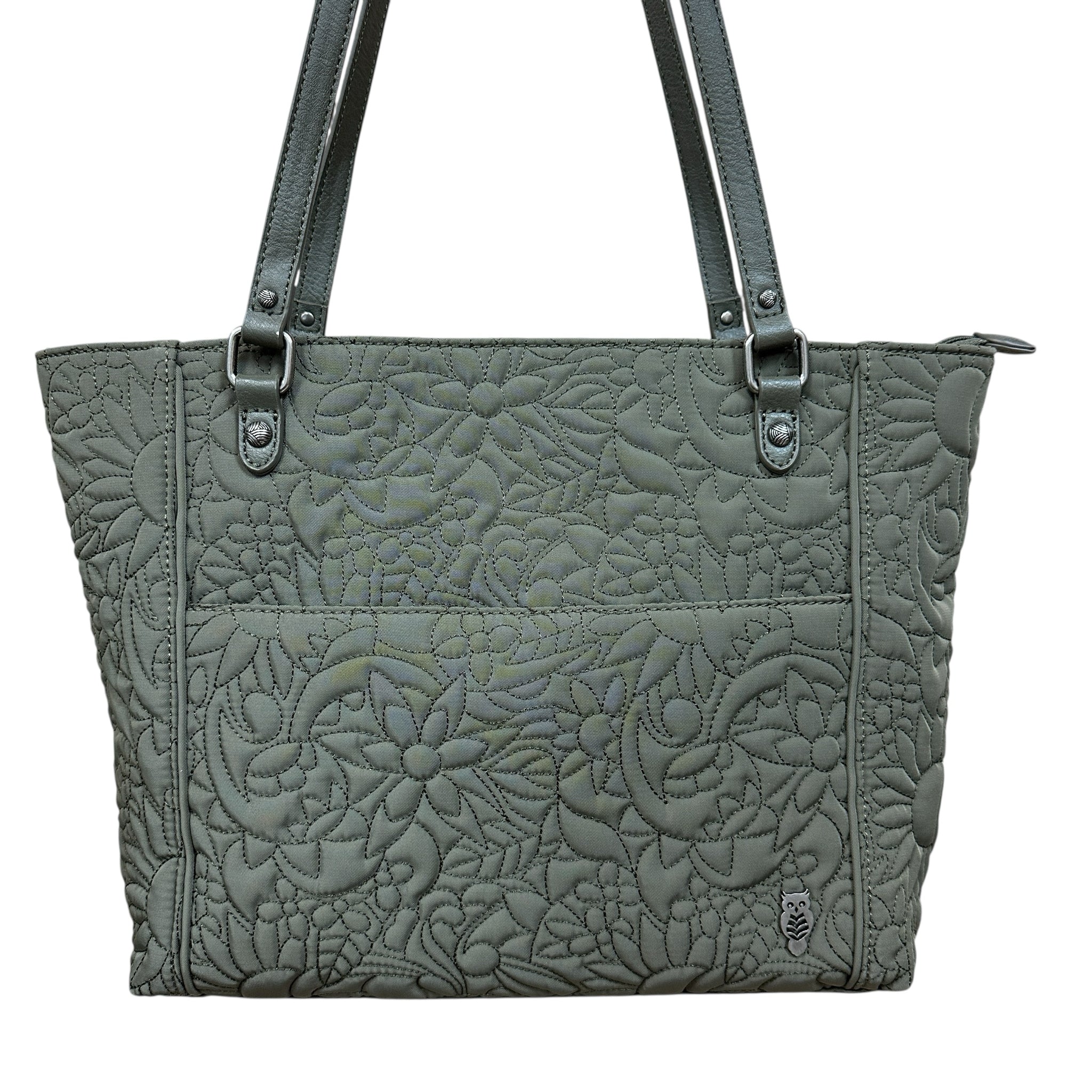 Sakroots Quilted Fabric Olive Green Metro Shoulder Bag