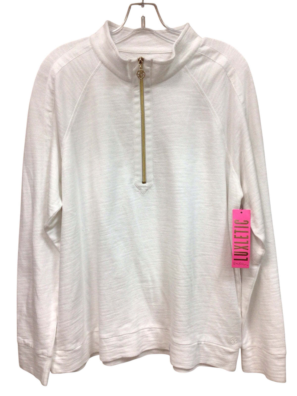 Lilly Pulitzer Luxletic "Ashlee" White Half Zip Pull Over Size XL NWT