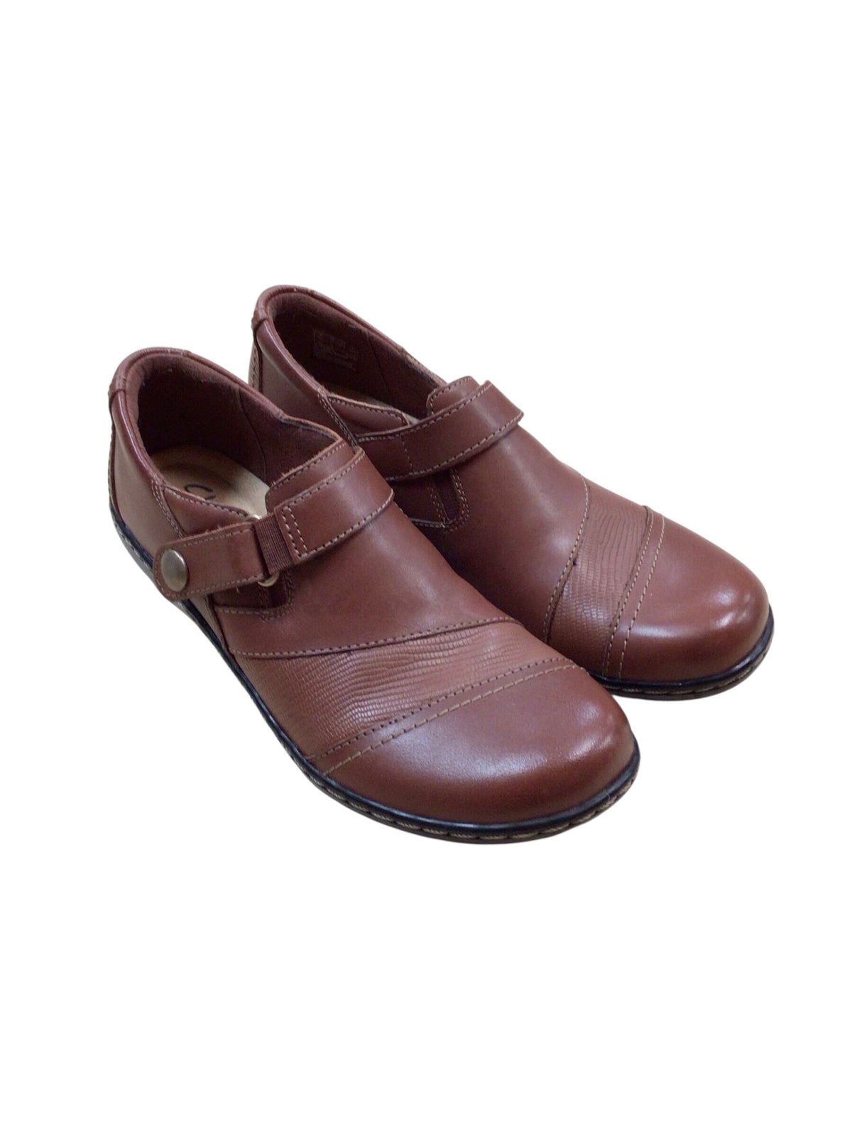 Clarks "Ashland Gem" Tan Leather Shoes Size 7 N