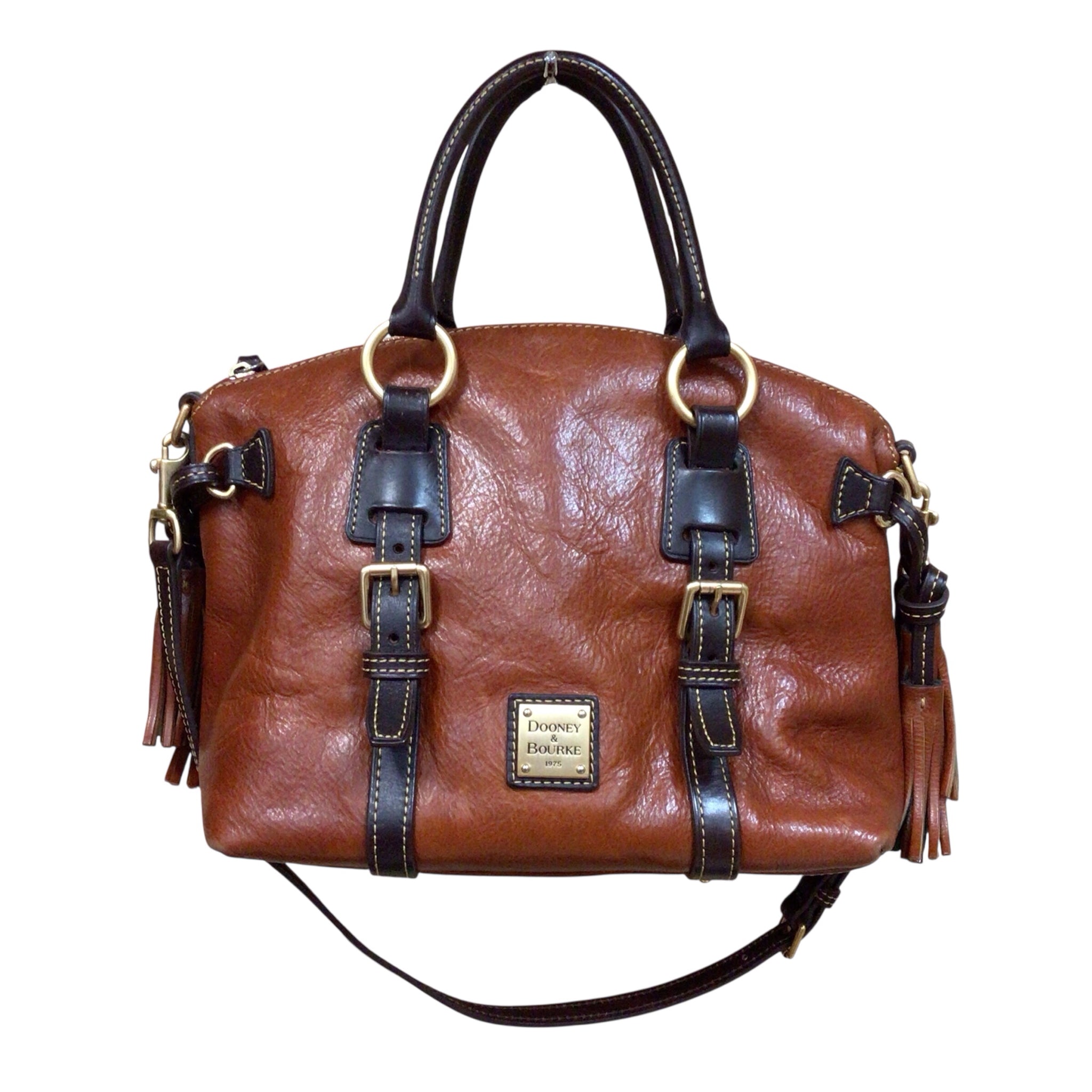 Dooney & Bourke Brown Florentine Leather Satchel Shoulder Bag
