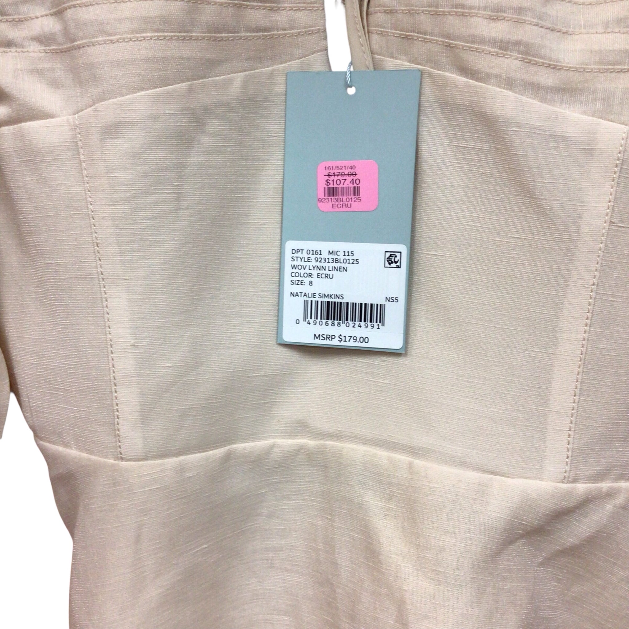 Antonio Melani Beige Short Sleeve Top Size Medium NWT