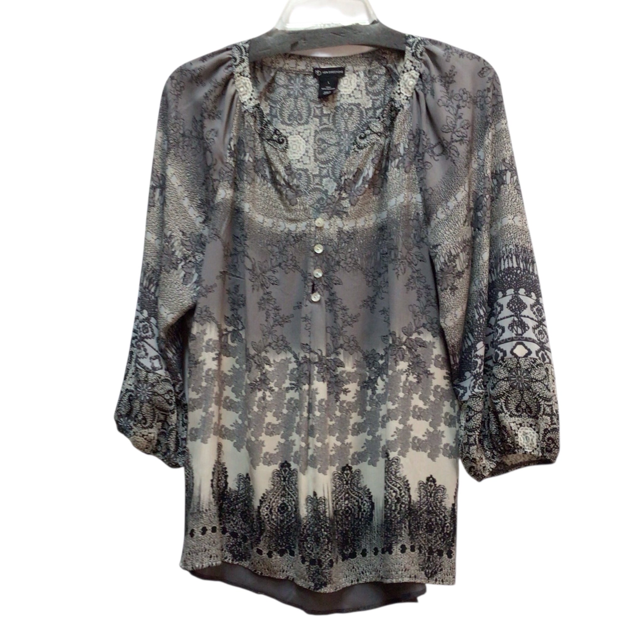 New Direction Gray Size L Long Sleeve