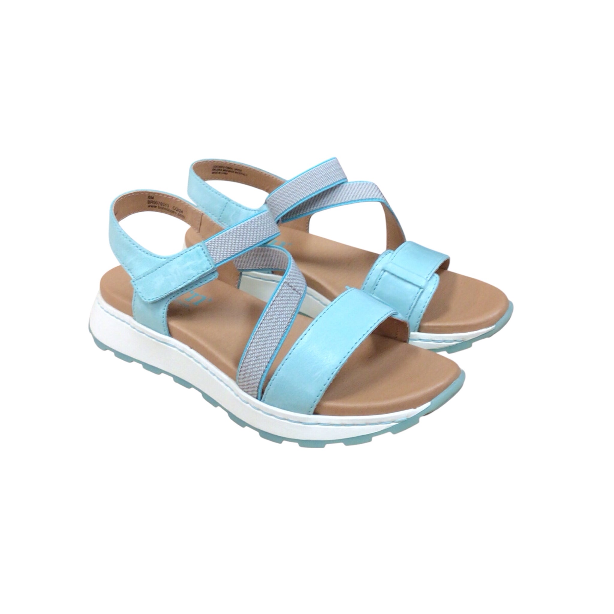 Born "Mady" Turqouise Velcro Sandals Size 8