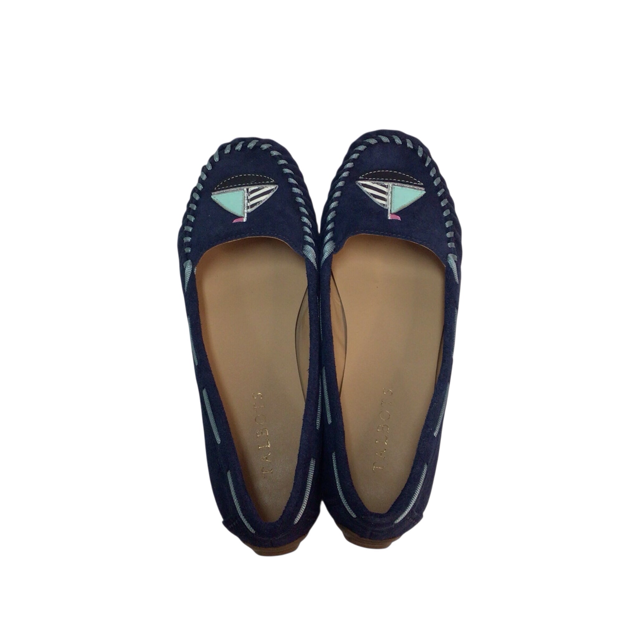 Talbots Women's Indigo Blue Everson Sailboat Moccasins Size 8