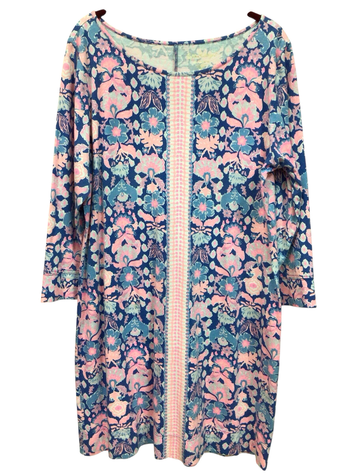 Lilly Pulitzer "Marlowe" 3/4 Sleeve Dress "Iris Blue Werk It" Size XL
