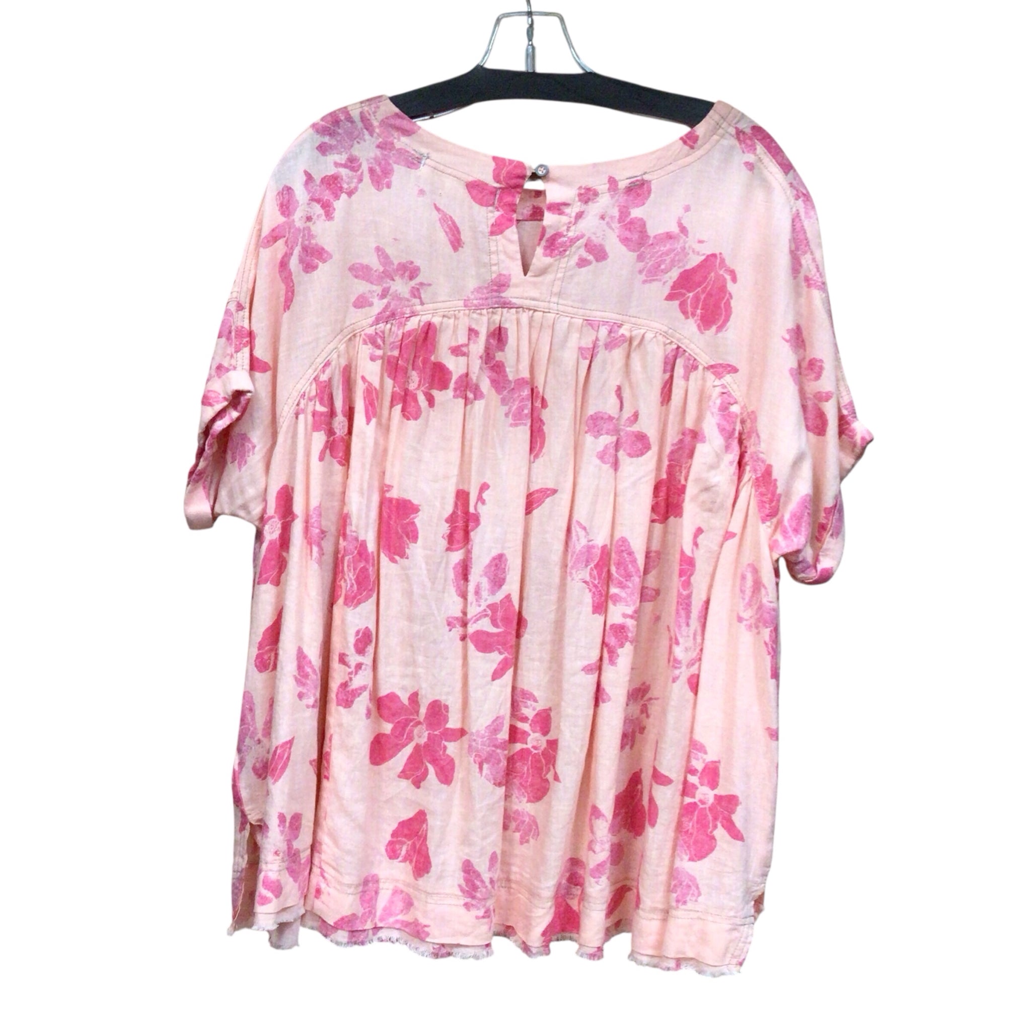 We The Free Pink Floral Short Sleeve Top Size XS