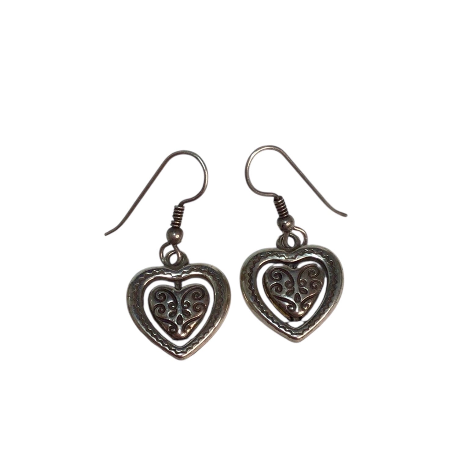 Brighton Aurora Heart Two Tone Reversible Silver Gold Plate Earrings