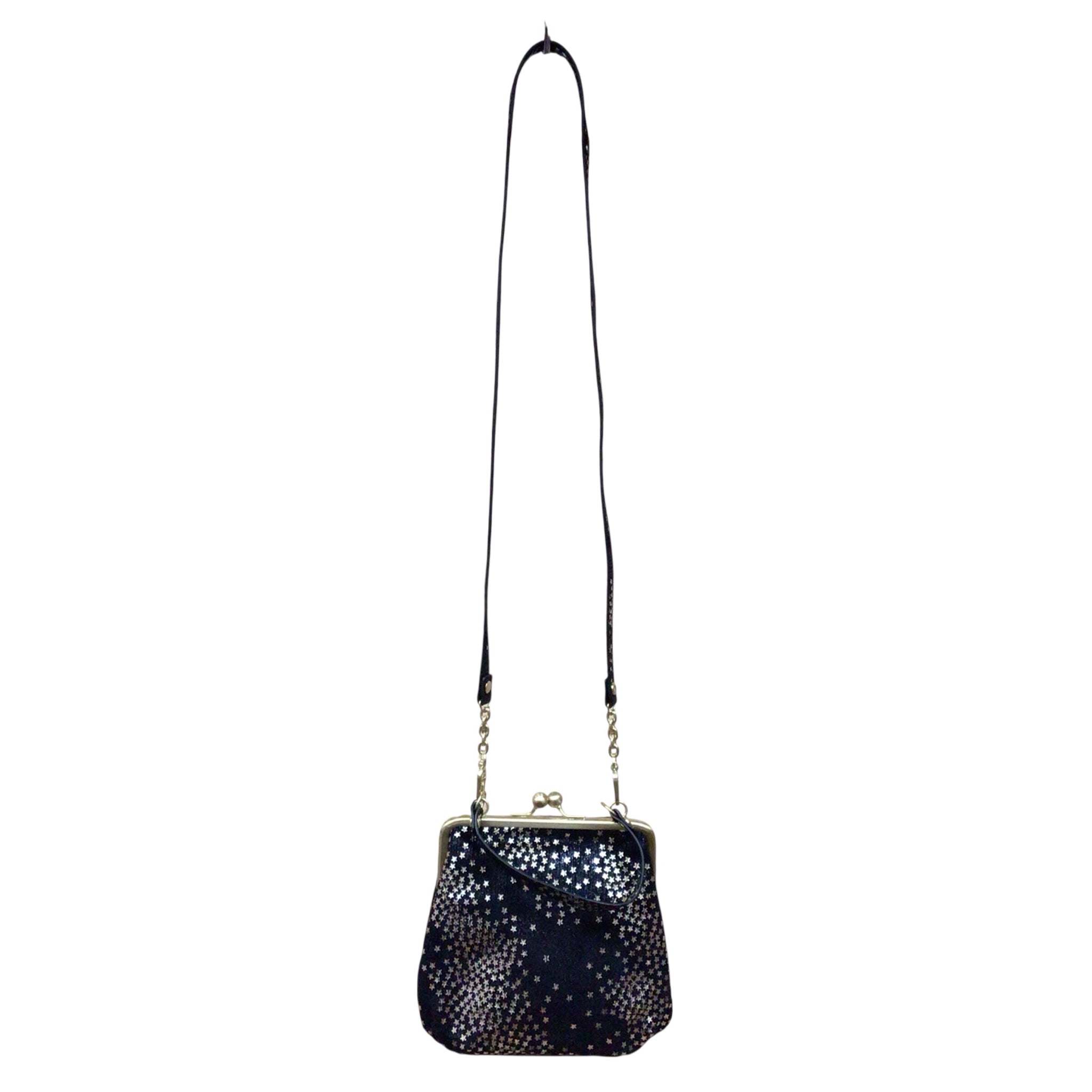 Hobo "Alba" Black & Gold Leather Satchel Crossbody Bag