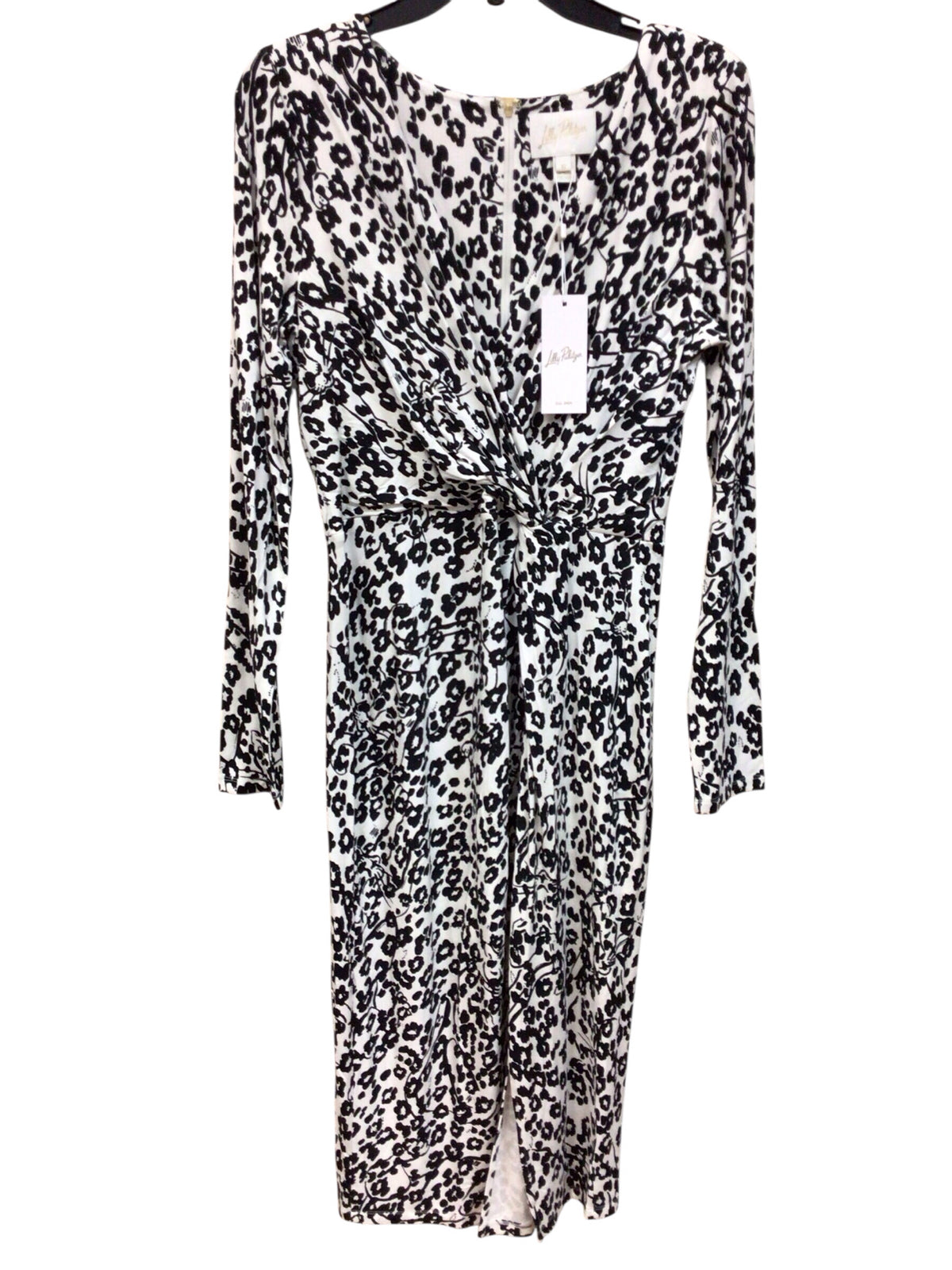 Lilly Pulitzer "Odella" V-neck "Coconut Lets Pawty" Long Sleeve Dres Size 12 NWT