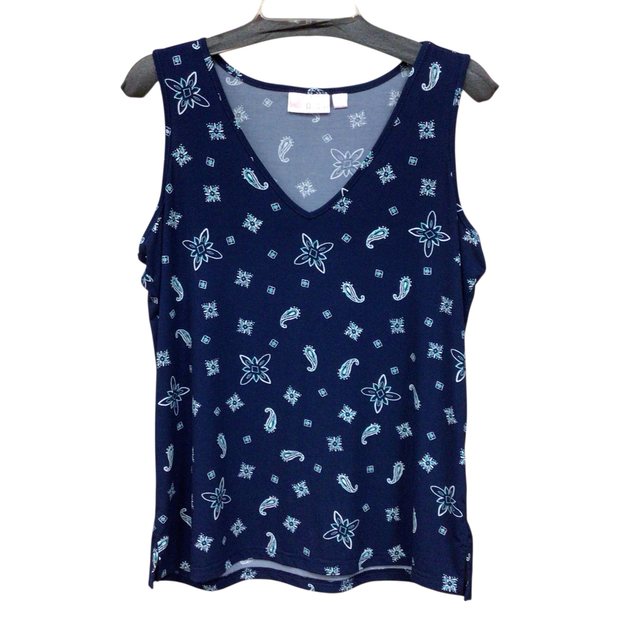Kim Gravel Navy Sleeveless Top Size Medium