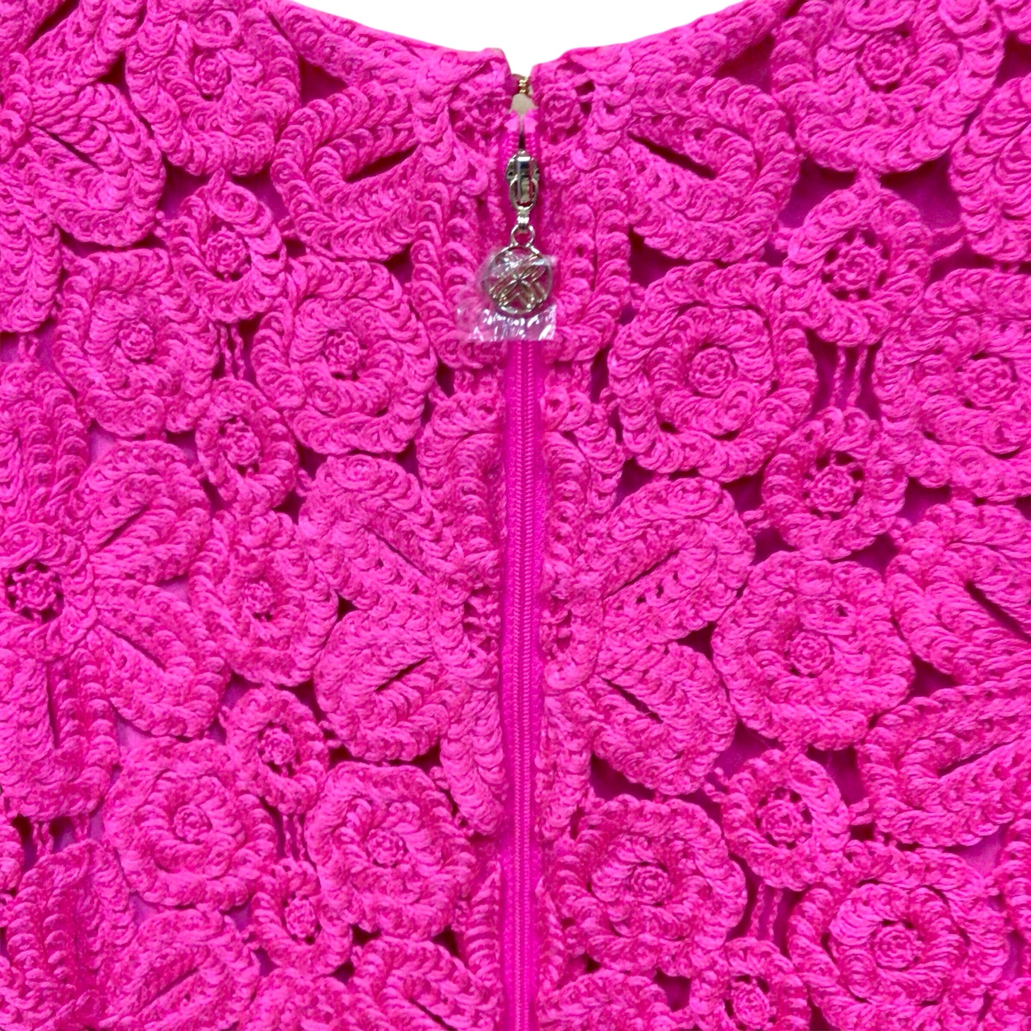 Lilly Pulitzer Hot Pink Marquette Crochet Shift Dress Size XL