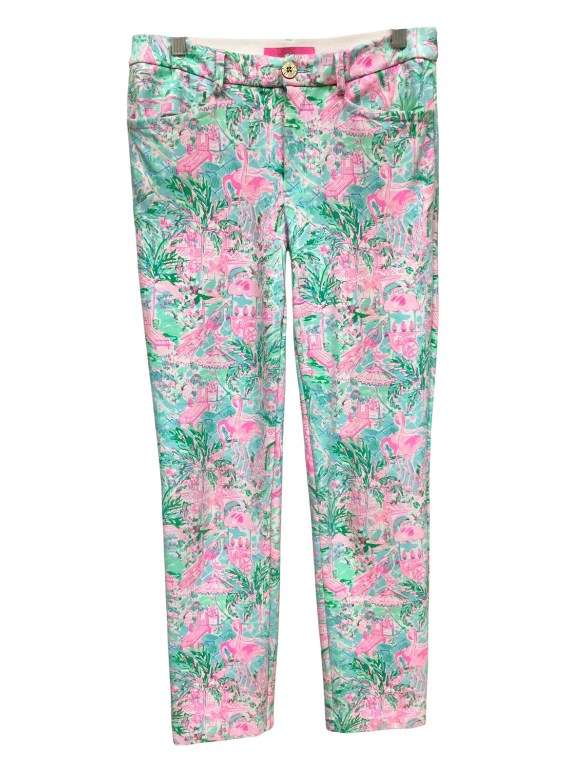 Lilly Pulitzer "Kelly" Knit Pants "Bali Blue Spotted On Worth" Size 4