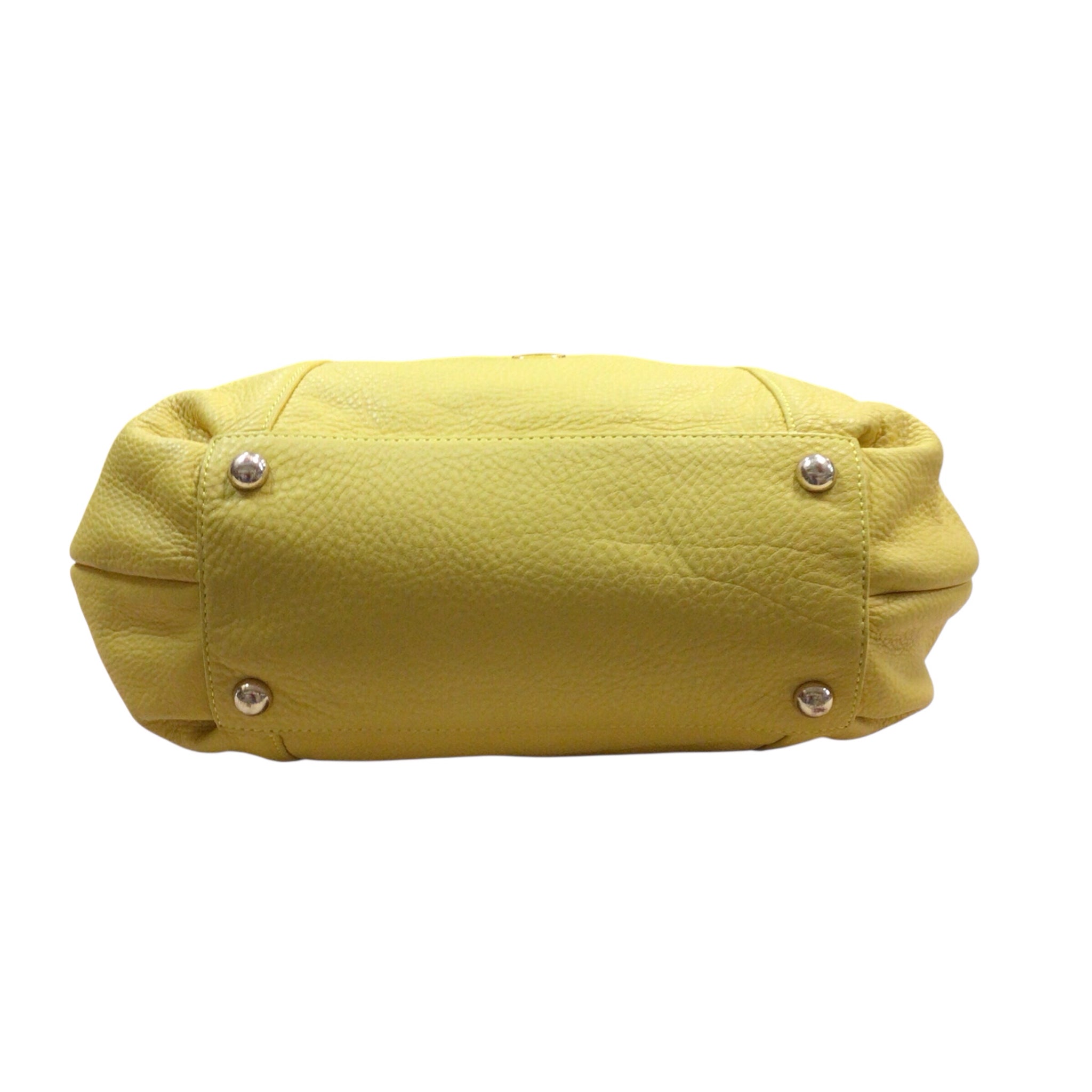 Isaac Mizrahi Yellow Pebbled Leather Hobo Shoulder Bag