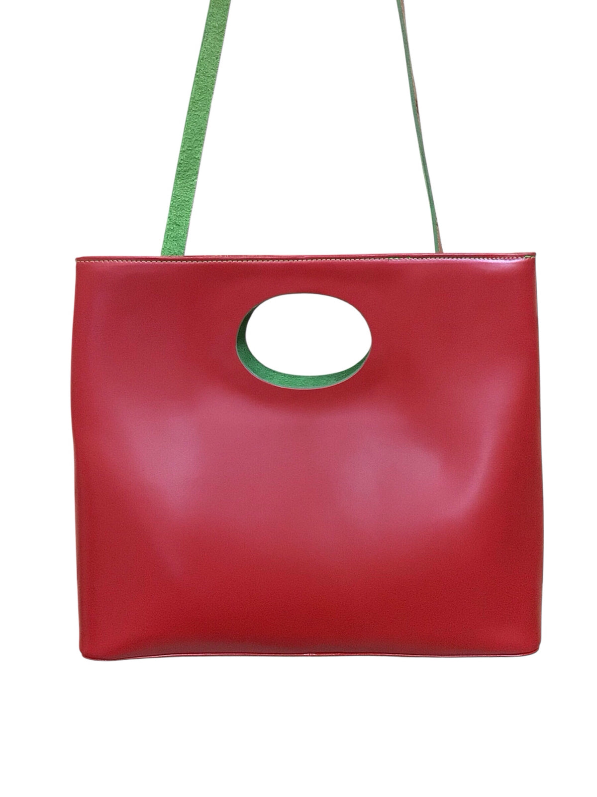 Nobile Made In Italy Red Italian Leather Shoulder Bag
