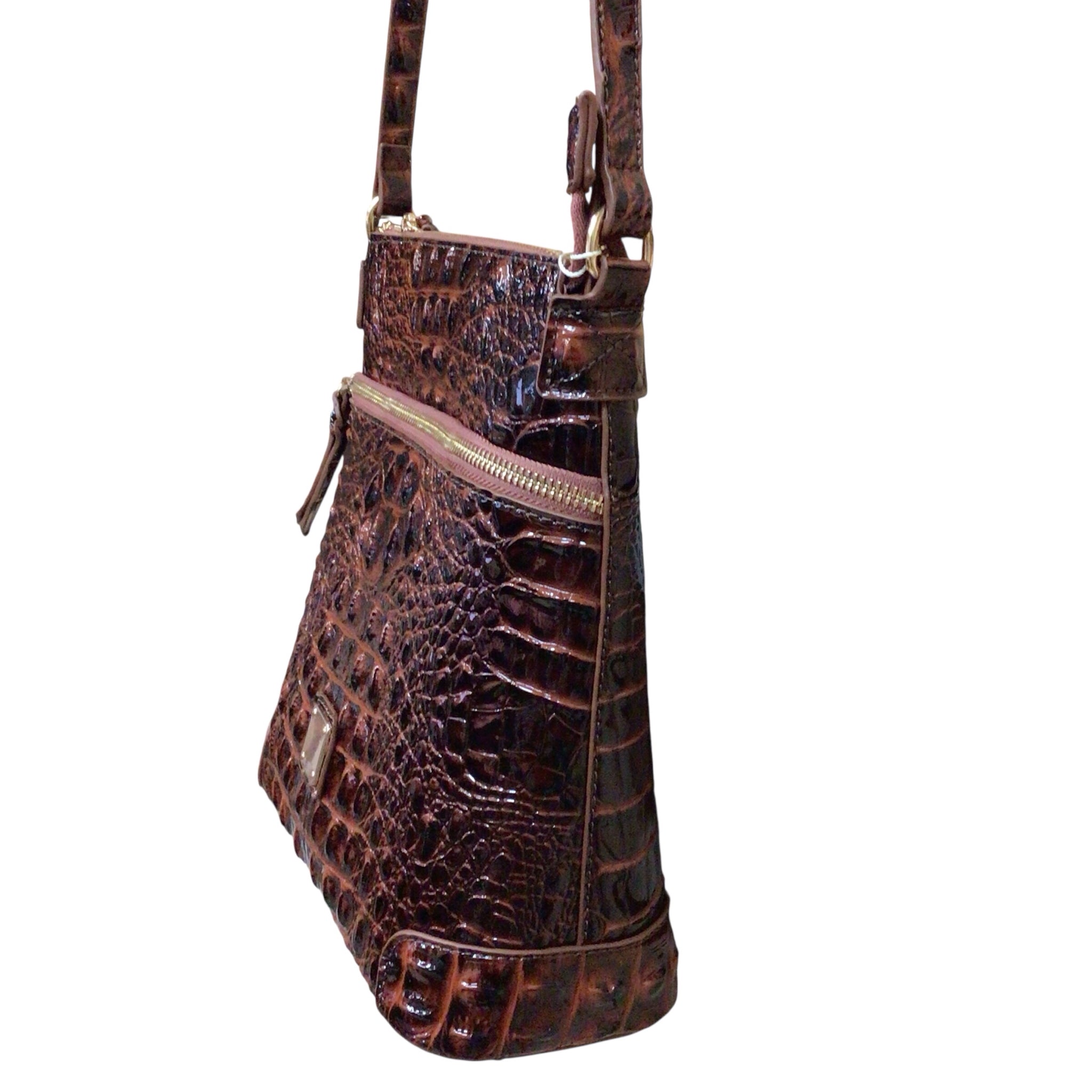 Mak Wear Brown Vegan Leather Crossbody Bag