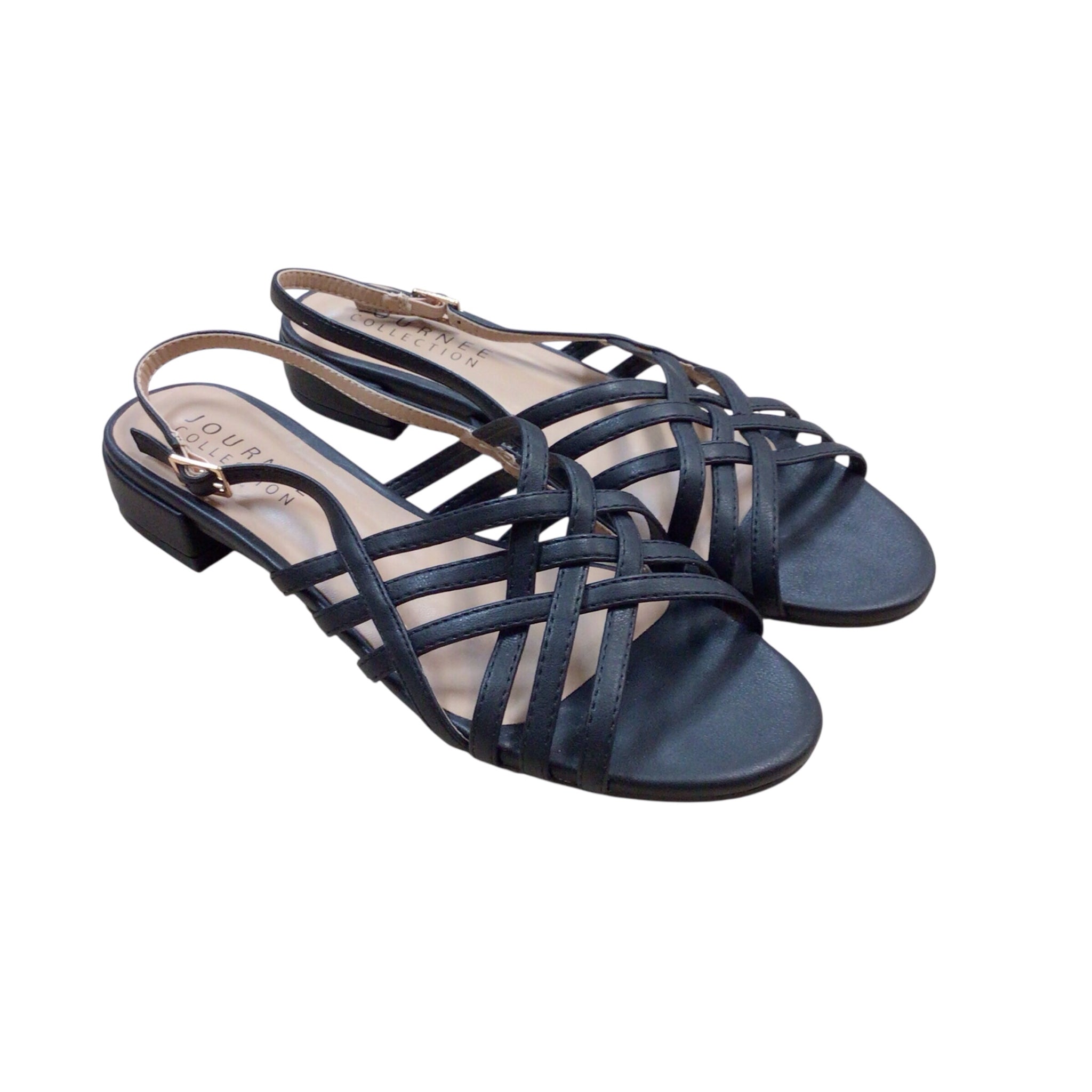 Journee "Cassandra" Black Sandals Size 8.5