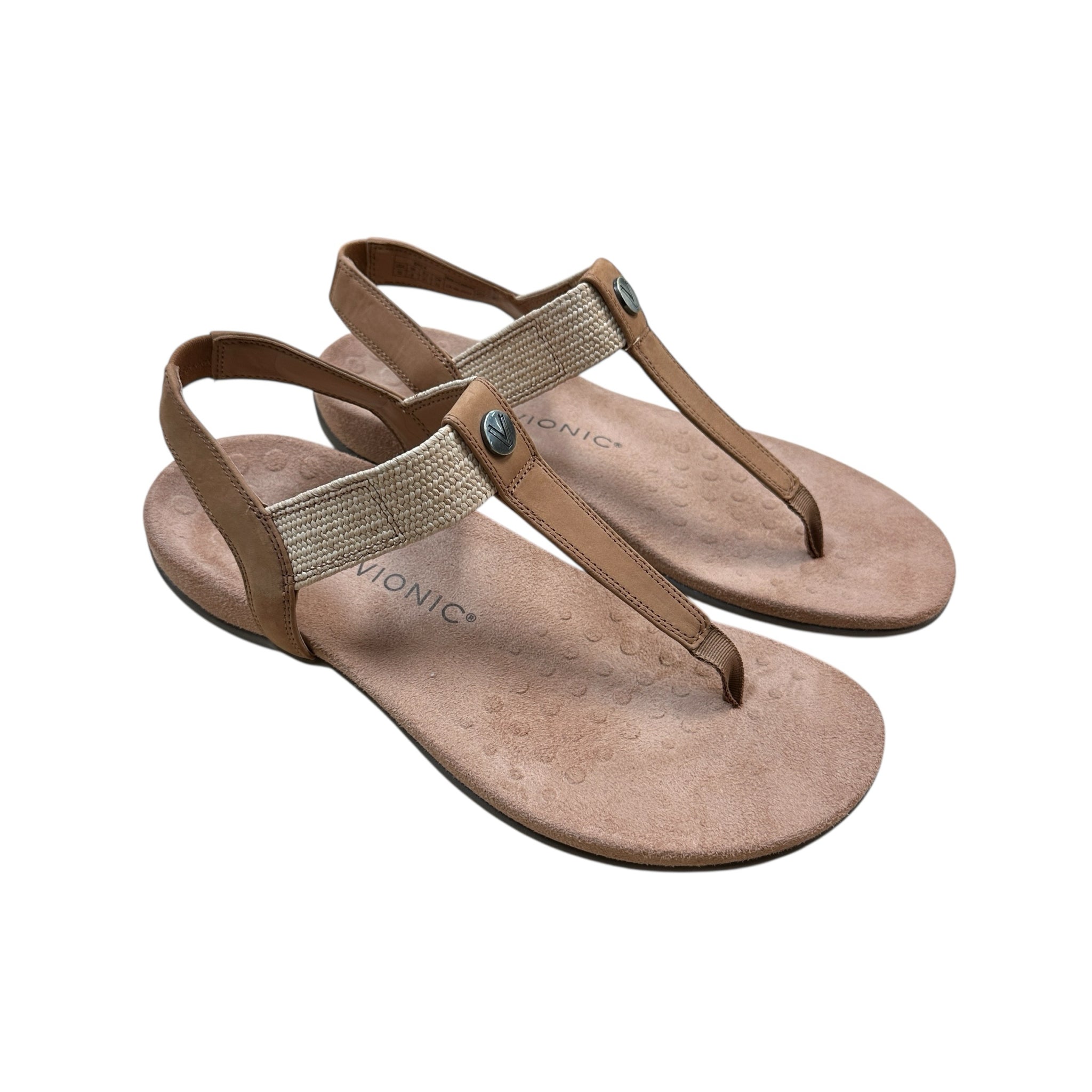 Vionic "Brea" Camel Ankle Sandals Size 10