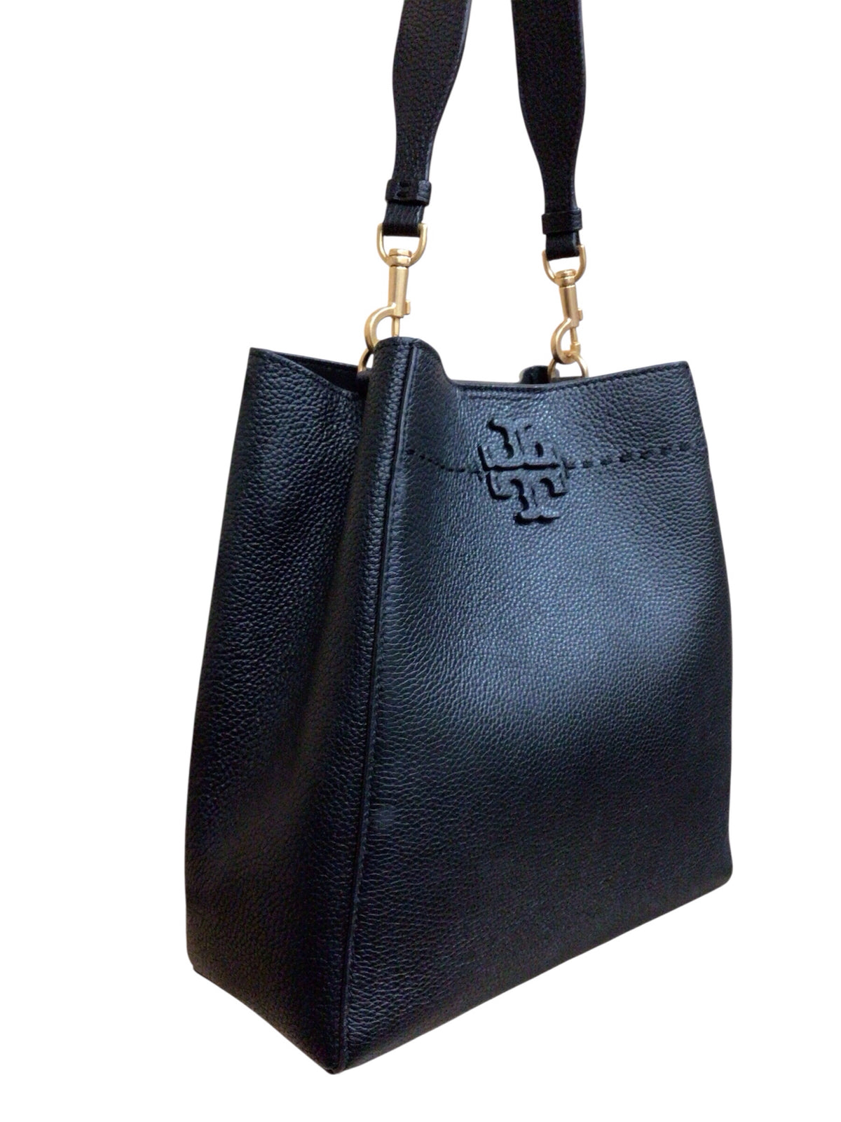 Tory Burch McGraw Black Leather Shoulder Bag
