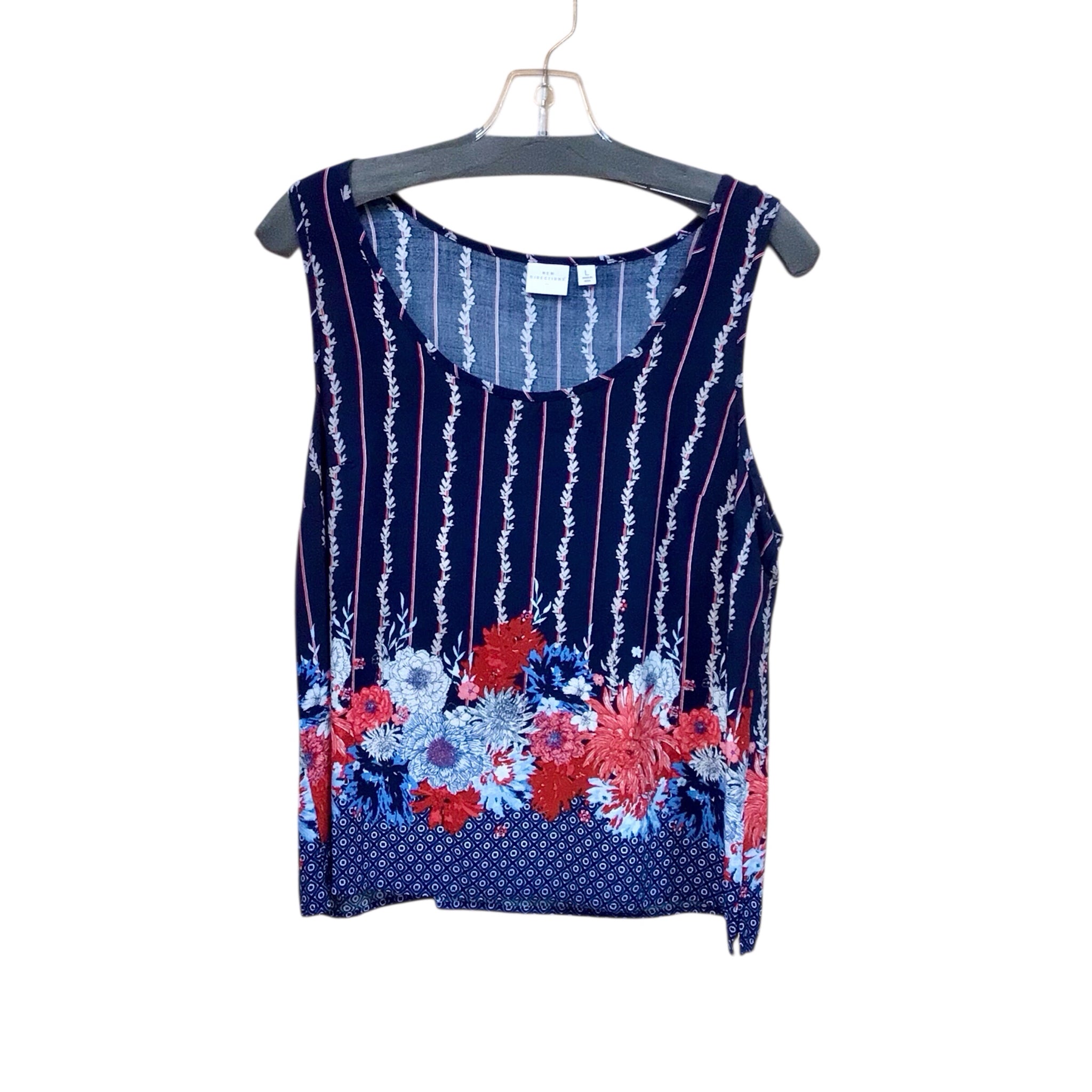 New Direction Red/White/Blue Sleeveless Top Size Large