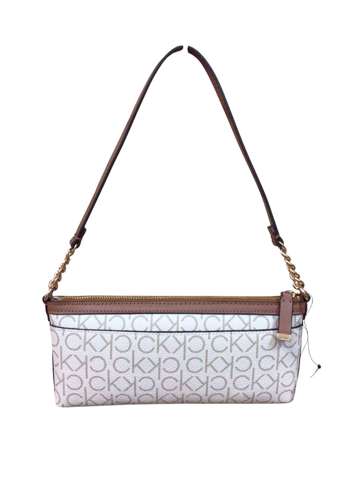 Calvin Klein Cream & Brown Signature Purse NWT