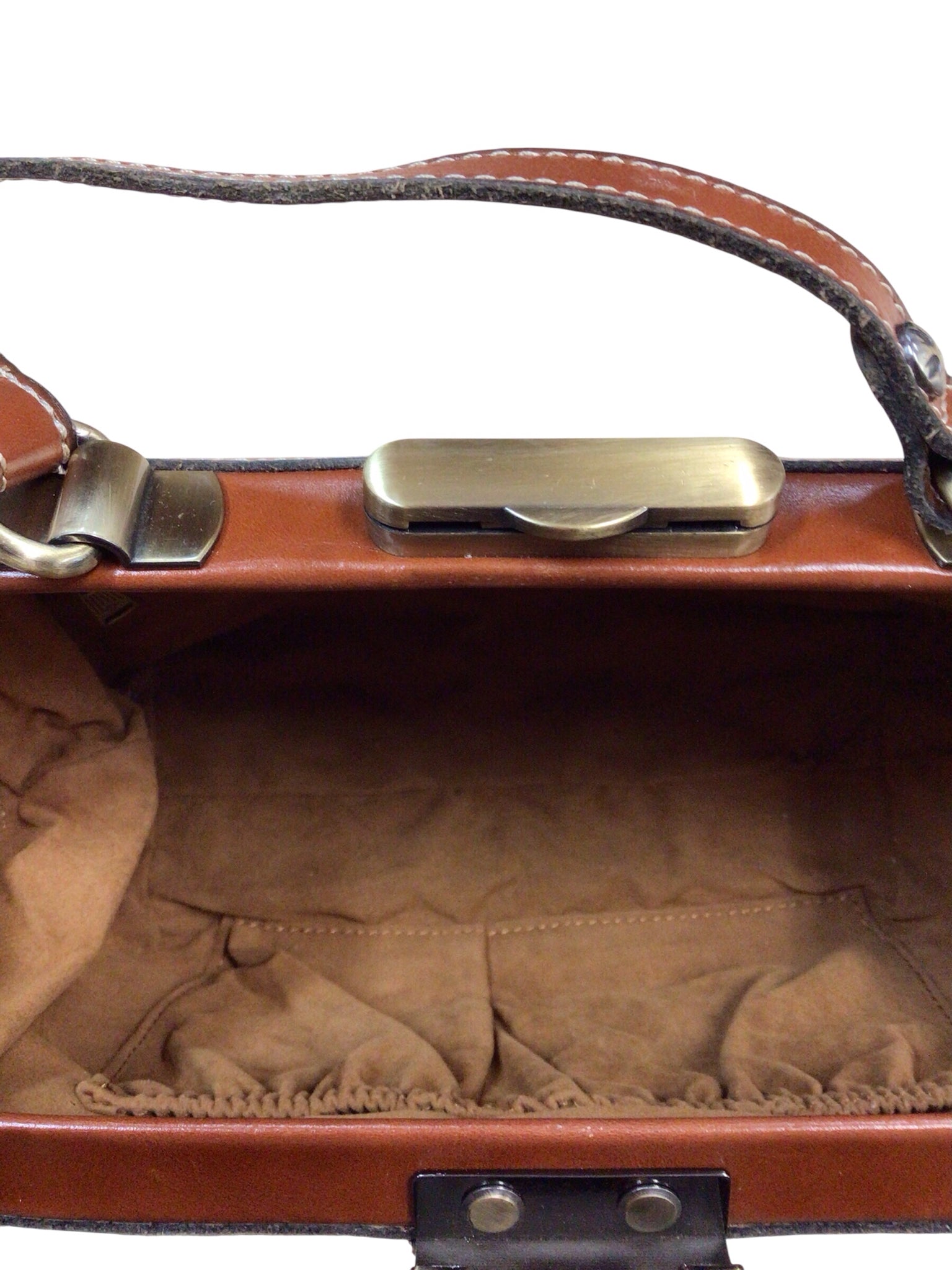 Patricia Nash "Gracchi" Brown Leather Satchel Crossbody Bag
