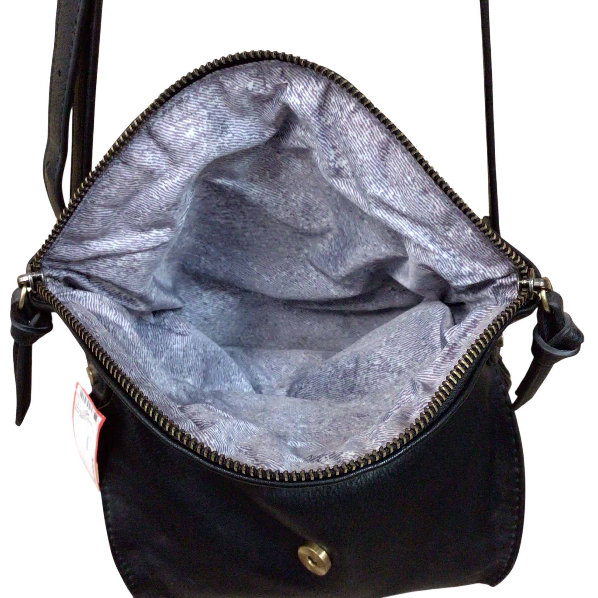 Sasha & Sofi Faux Leather Black Woven Crossbody