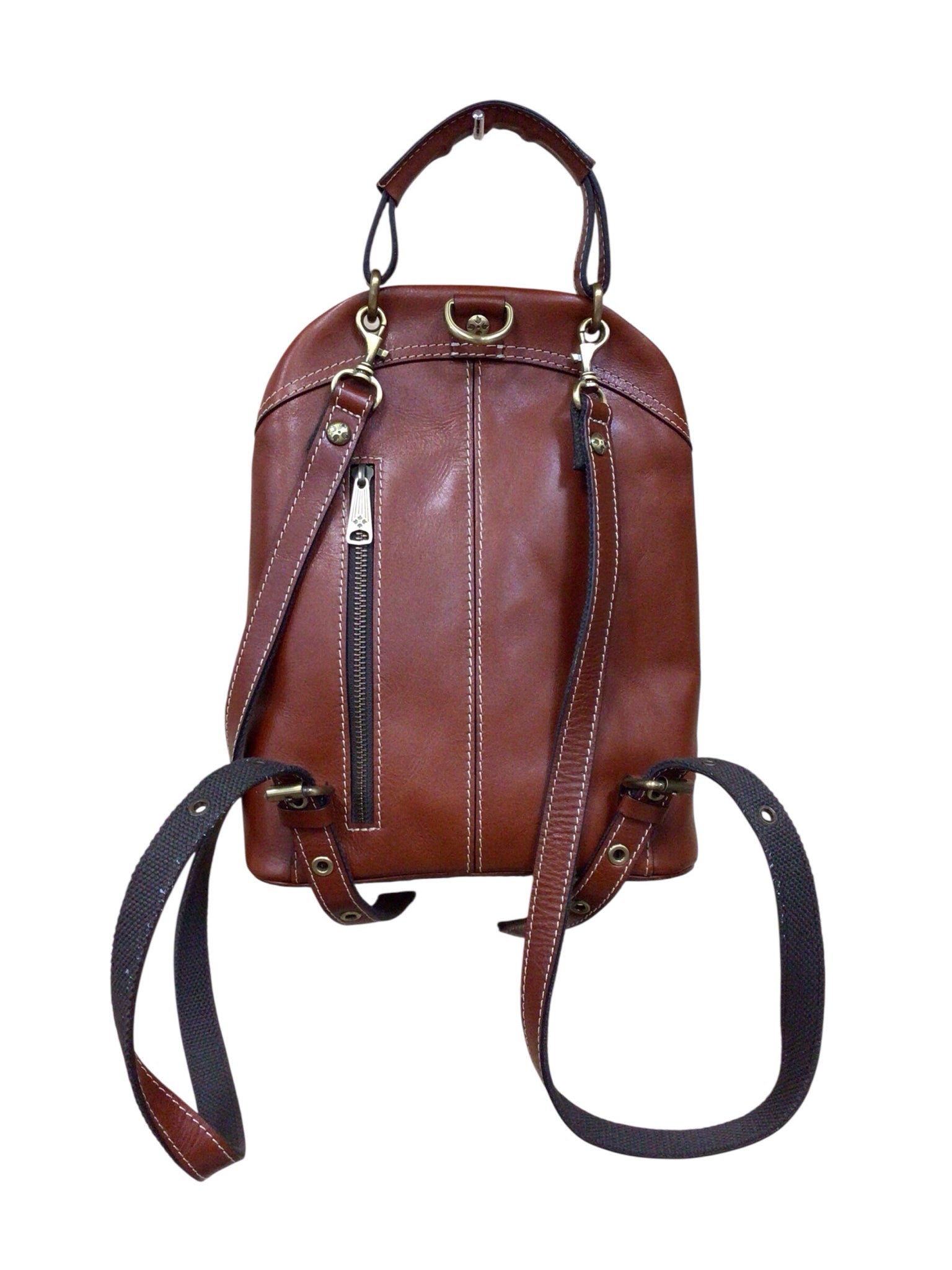 Patricia Nash "Alencon" Small Brown Leather Backpack