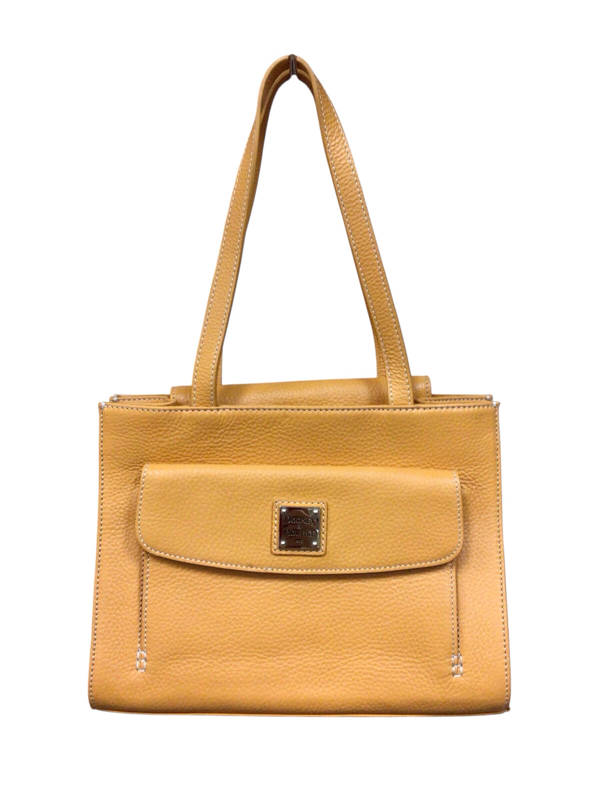 Dooney & Bourke Janine Front Pocket Yellow Leather Tote Bag