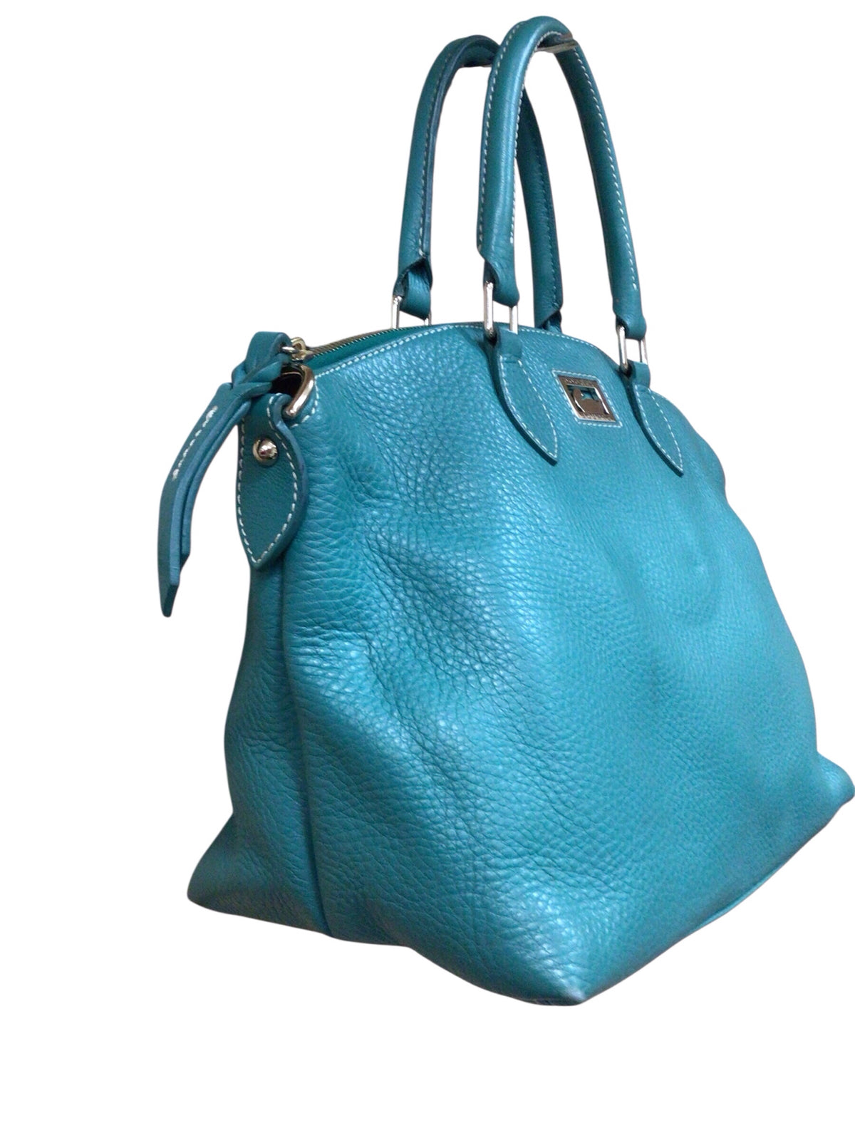 Dooney & Bourke "Dillen" Green Pebbled Leather Satchel Crossbody Bag