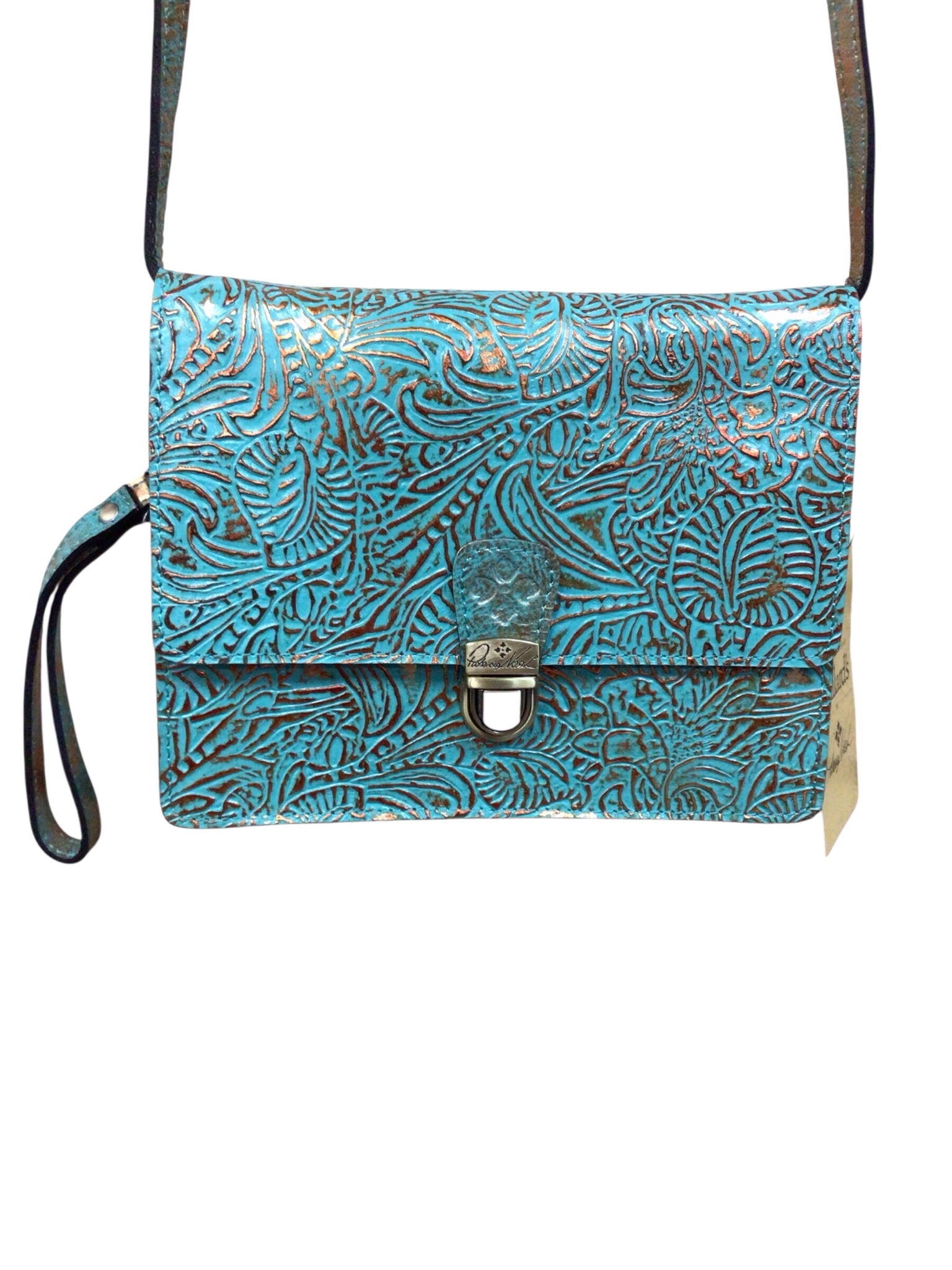 Patricia Nash "Lanza Organizer" Pastel Turquoise Crossbody Bag