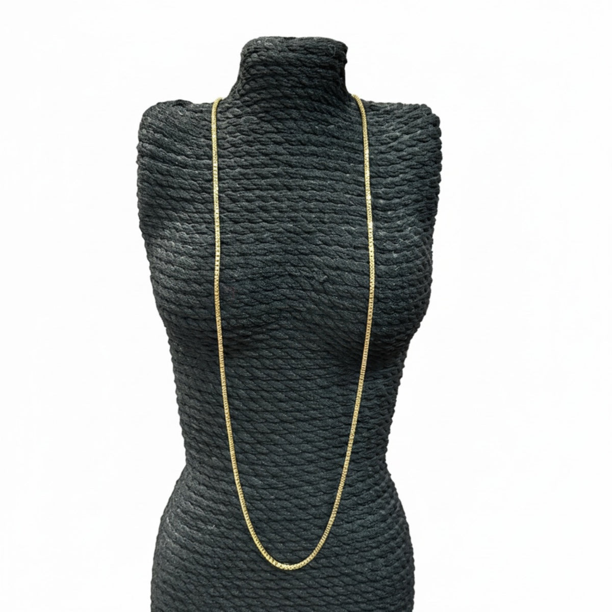 Solid 14K Yellow Gold Box Chain Necklace 24" - Italy 15.08g / 0.485 ozt