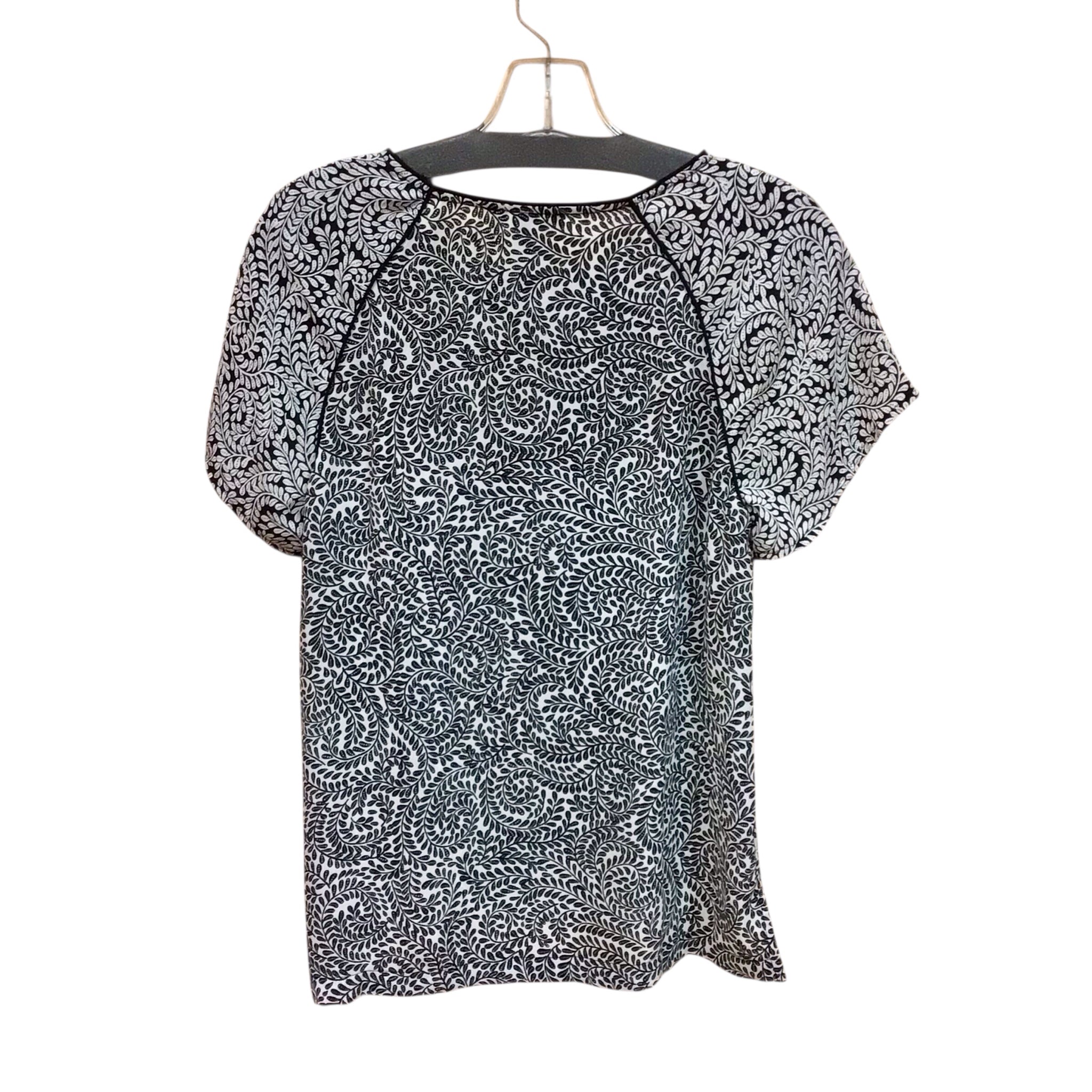 Premise Black & White Floral Short Sleeve Top Size XS