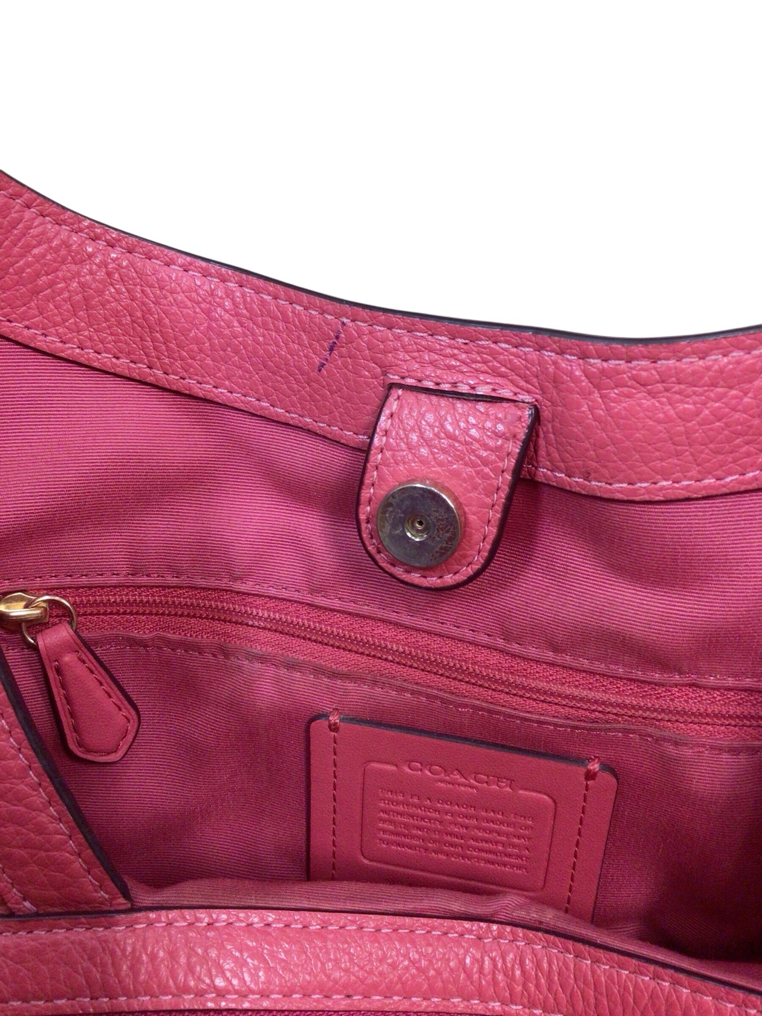 Coach C6231 "Kristy" Dark Pink Pebbled Leather Shoulder Bag