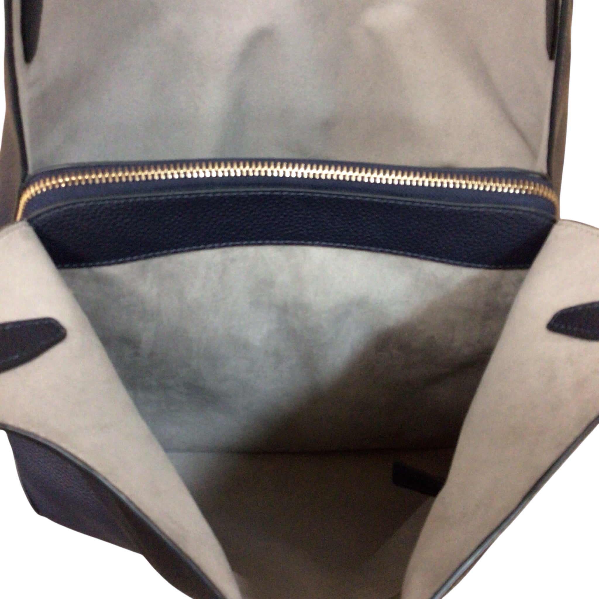 Kate Spade "Deco" Large Navy Pebbled Leather Shoulder Bag