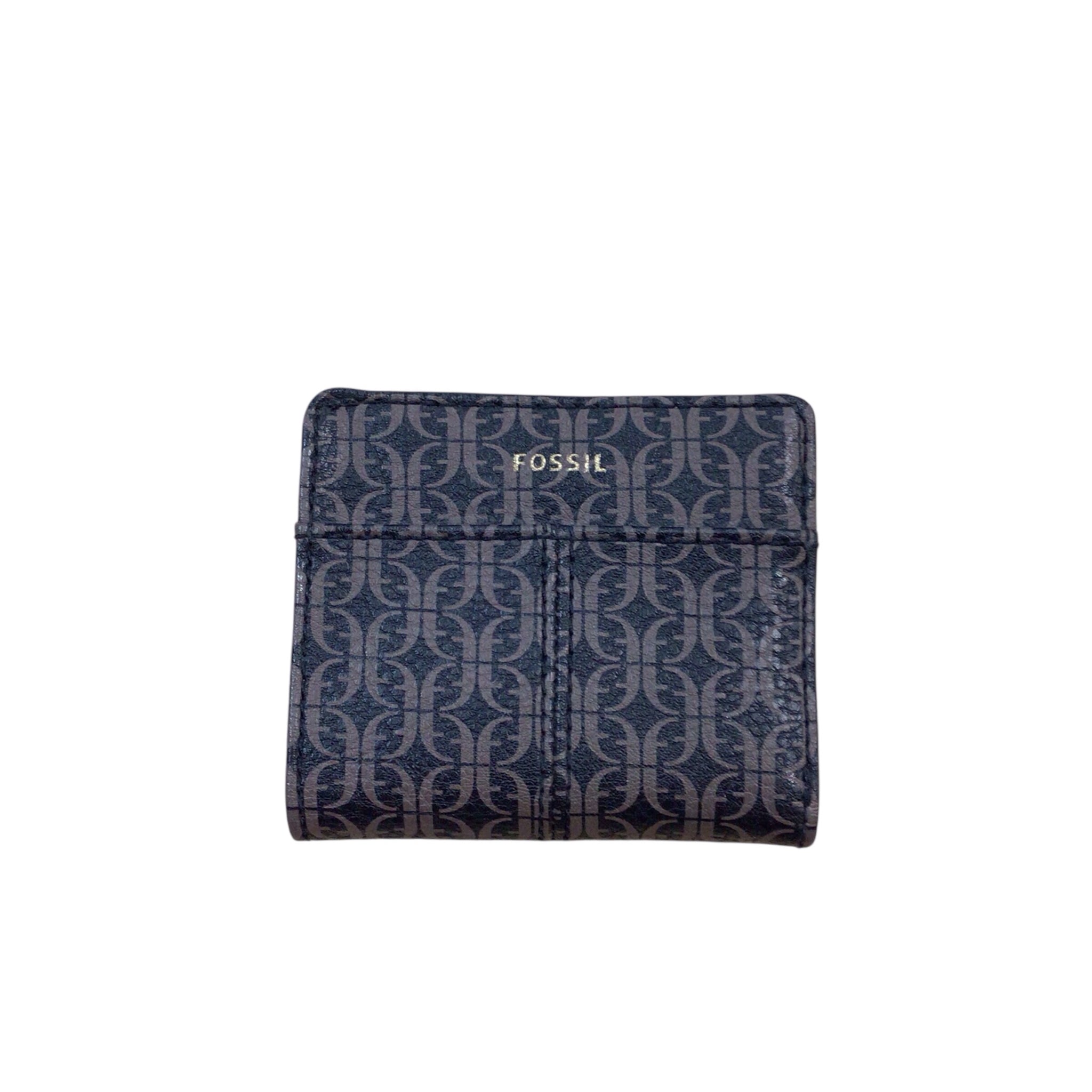 Fossil Small Black & Brown Leather Bi-Fold Wallet