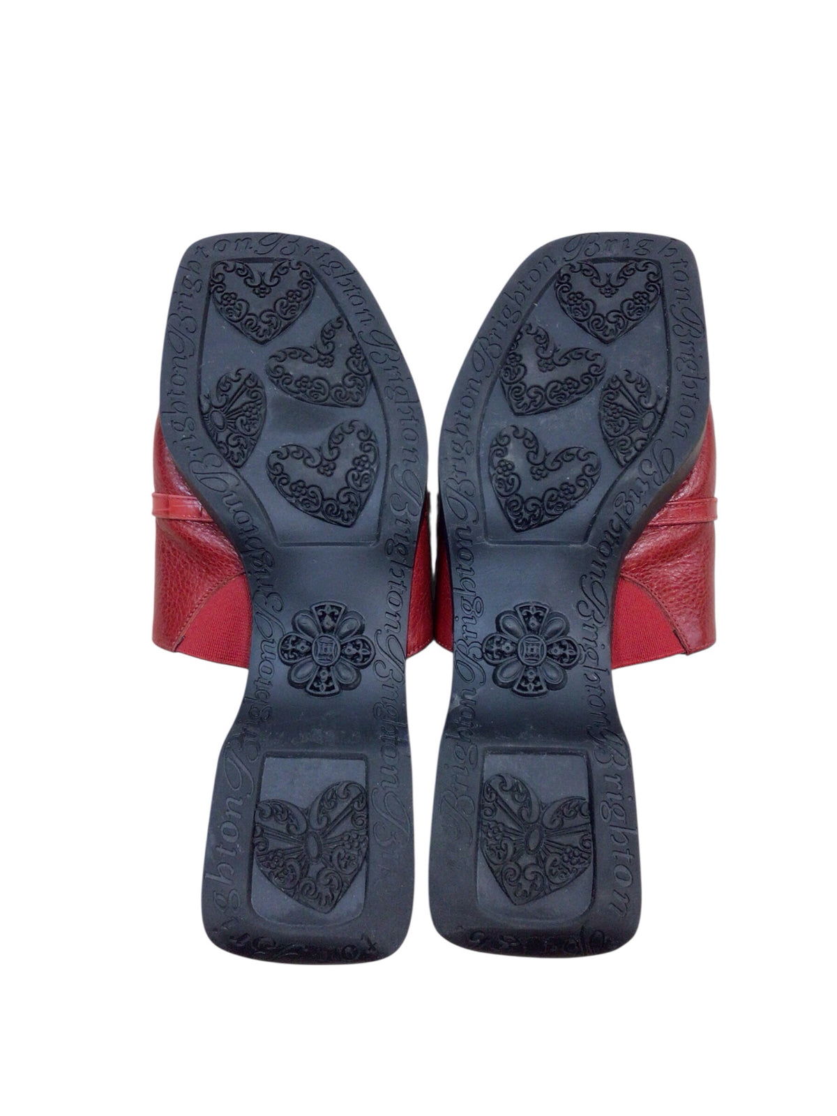 Brighton "Beth" Red Leather Slide Sandals Size 8