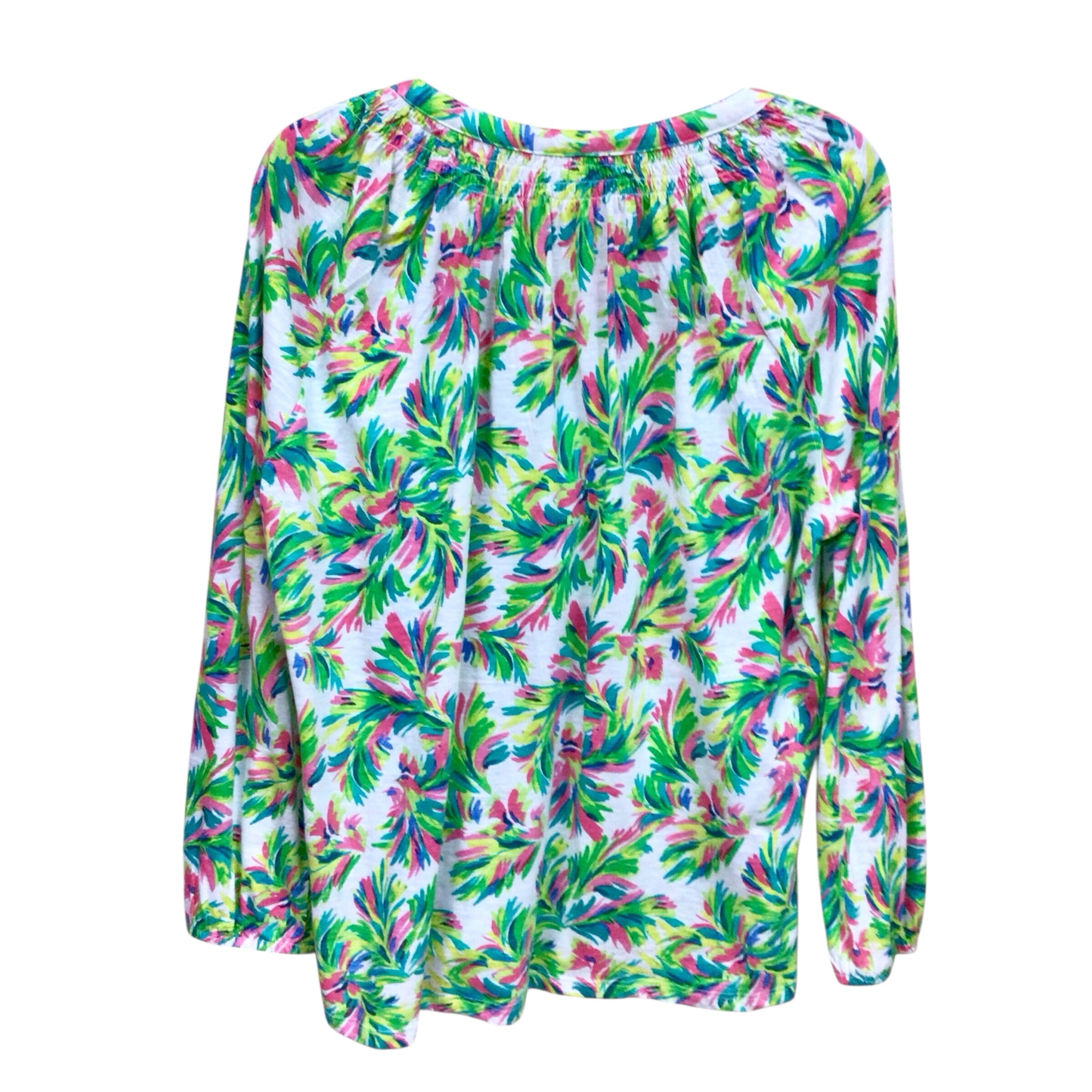 Stella Parker Green Palm Long Sleeve Top Size XL
