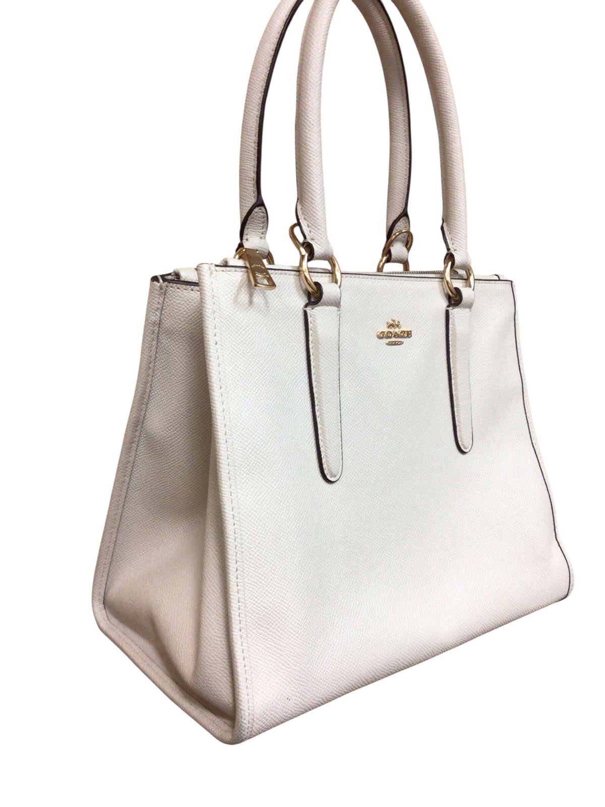 Coach F14928 "Crosby Carryall" White Leather Satchel