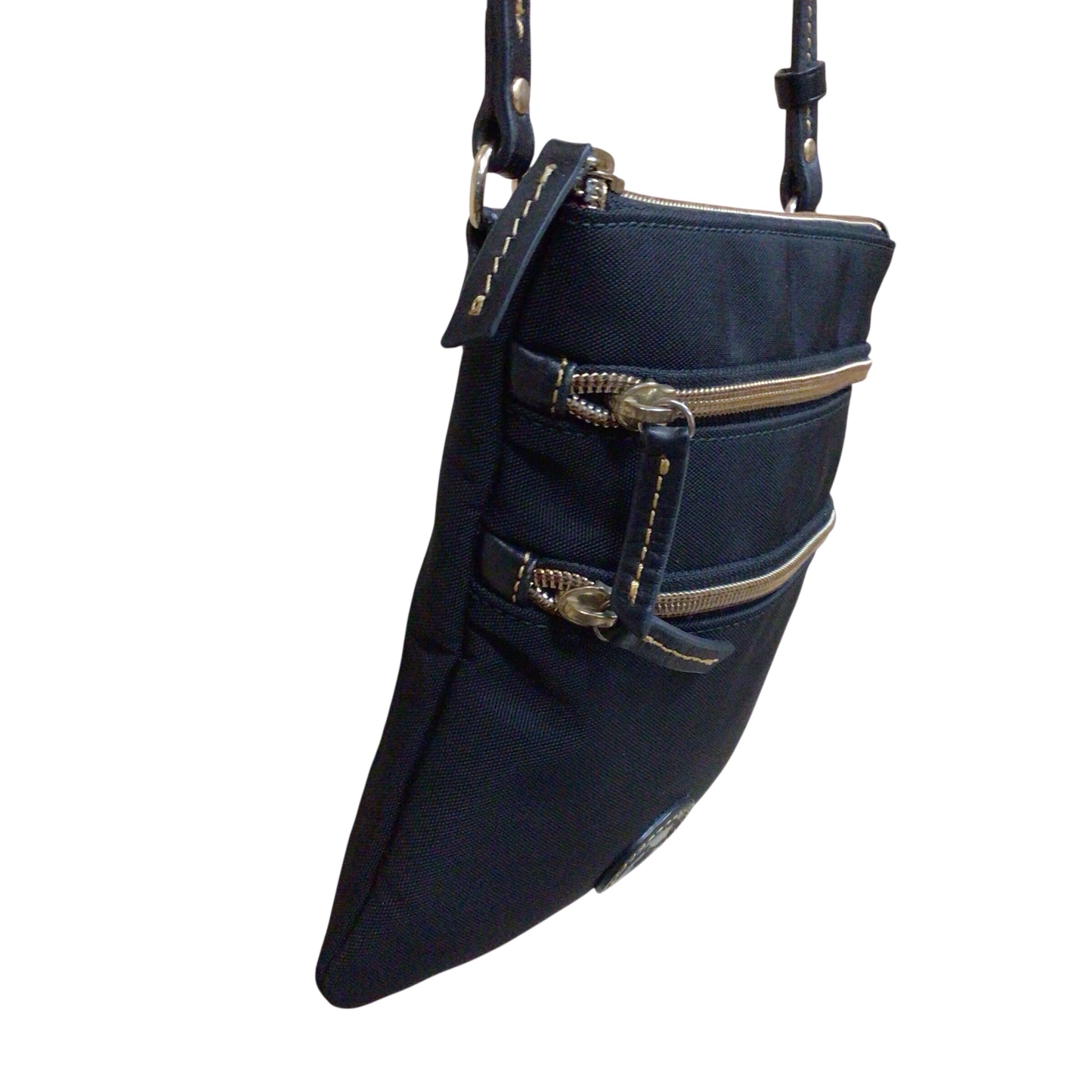 Dooney & Bourke Black Coated Canvas Crossbody Bag