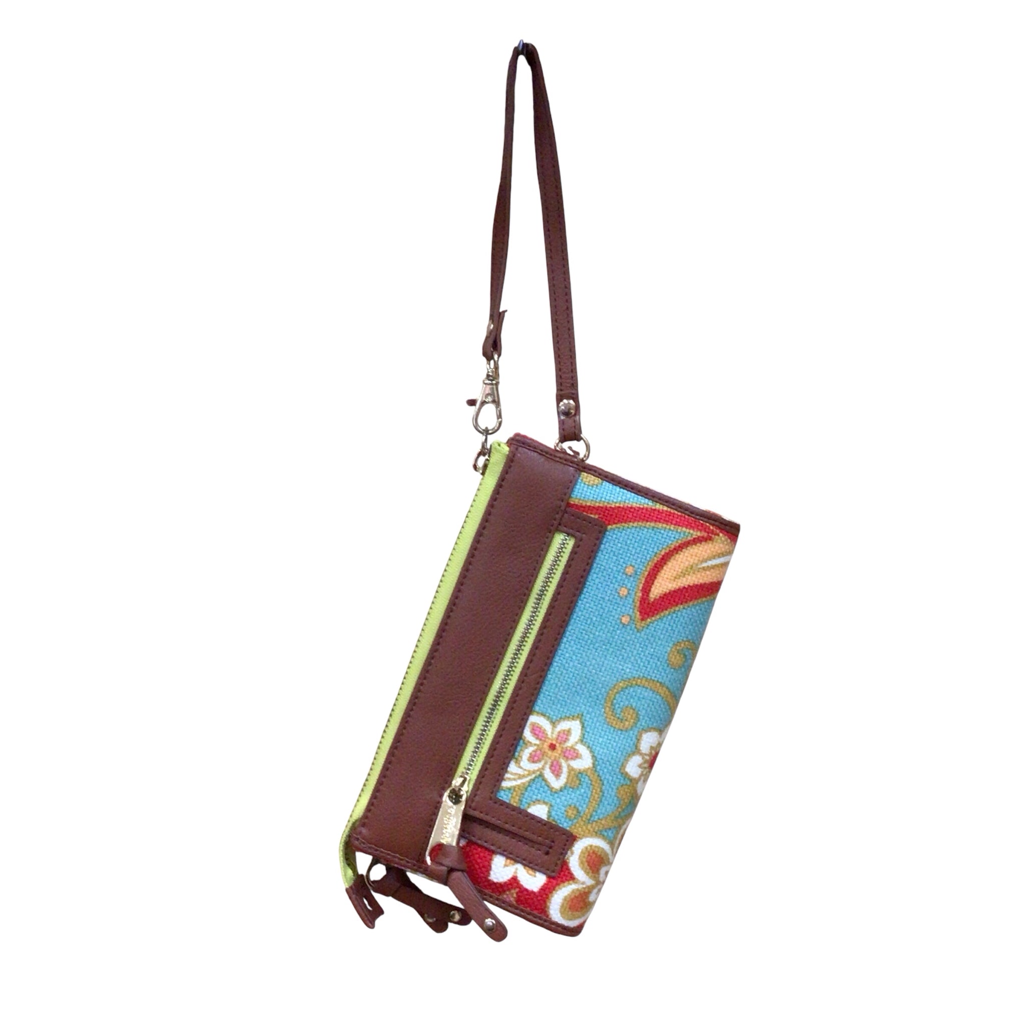 Spartina 449 Orange Canvas Floral Wallet Wristlet