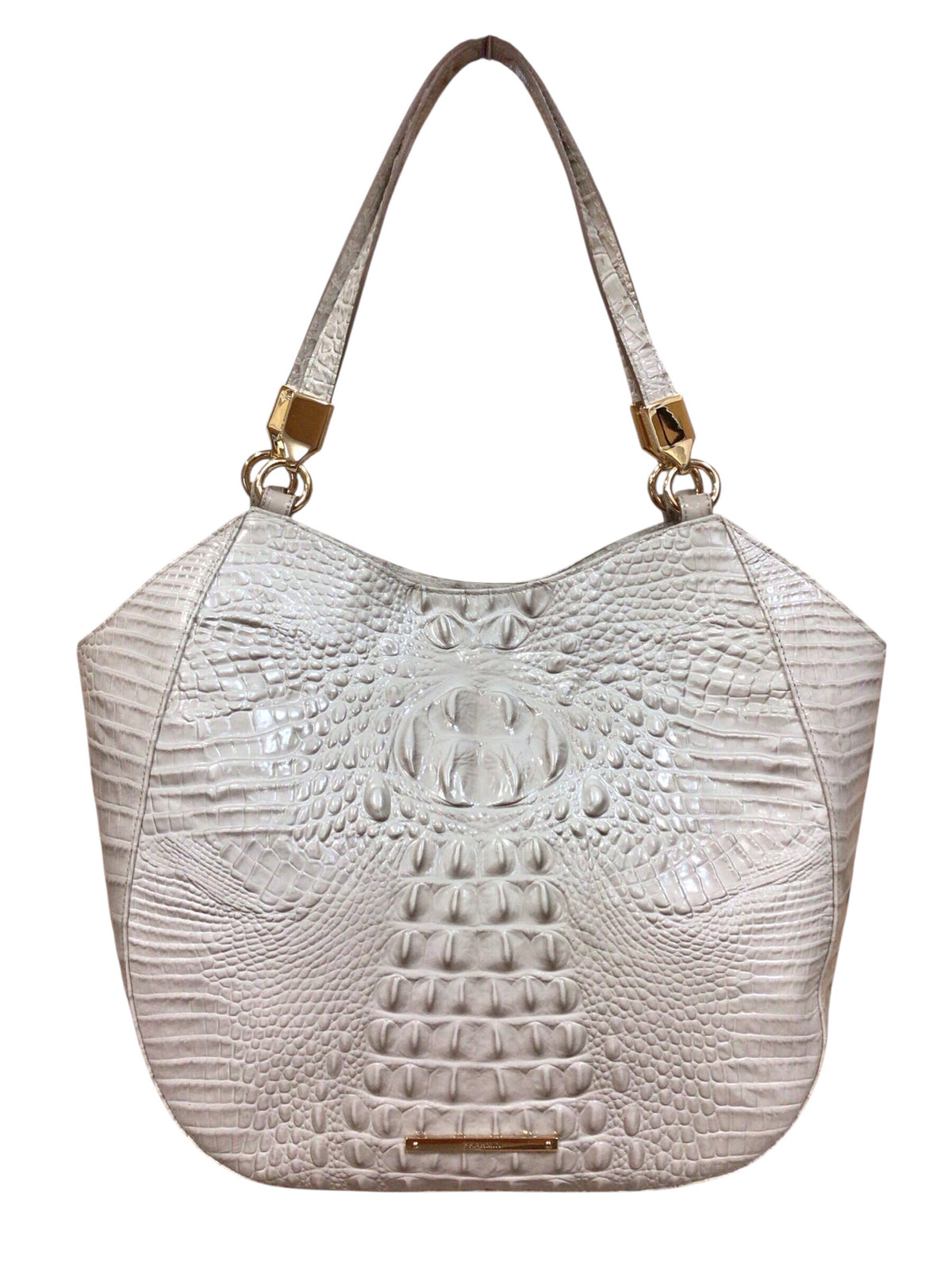 Brahmin "Marianna" Pumice Melbourne Gray Leather Shoulder Bag